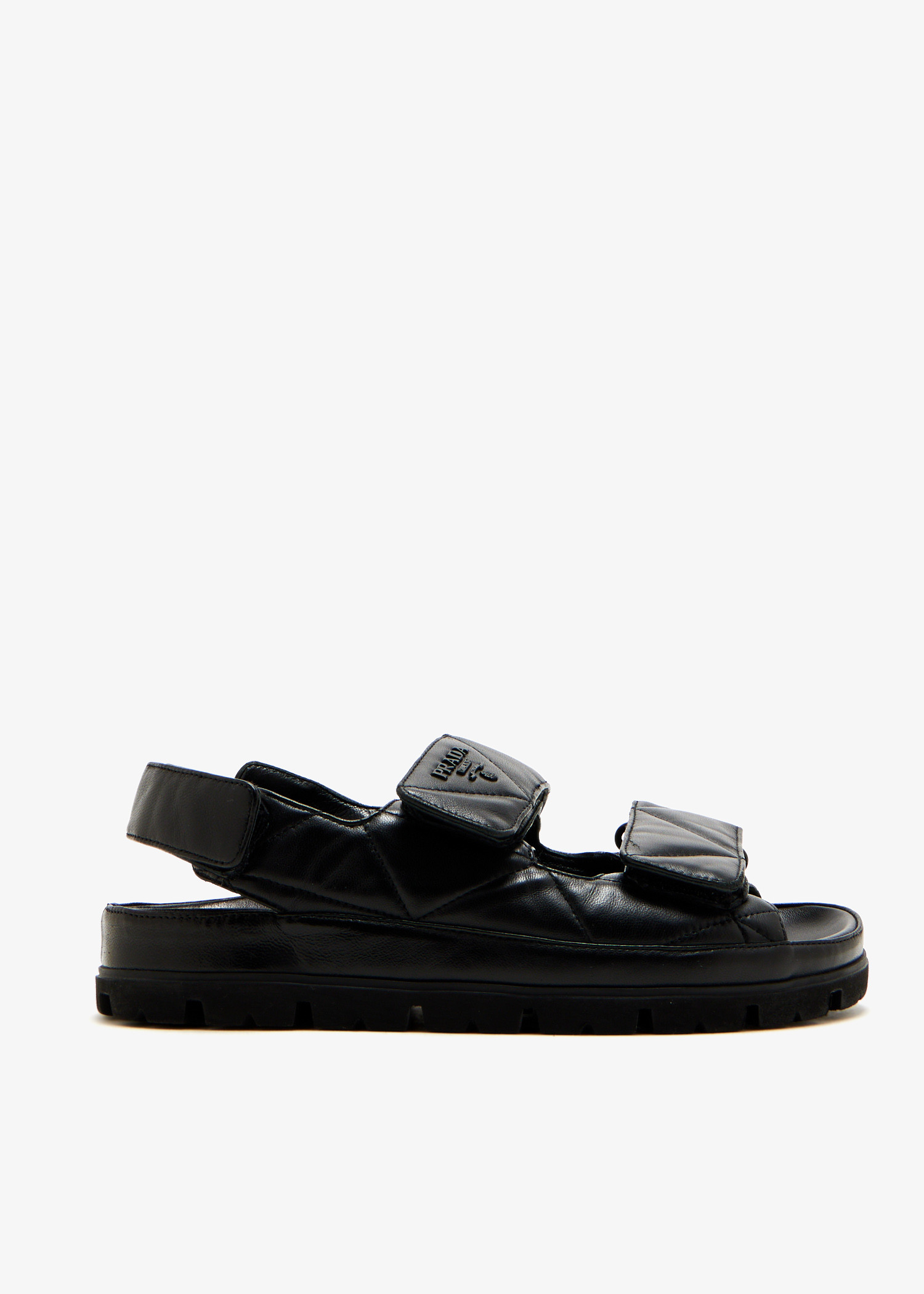 

Padded nappa leather sandals, Black