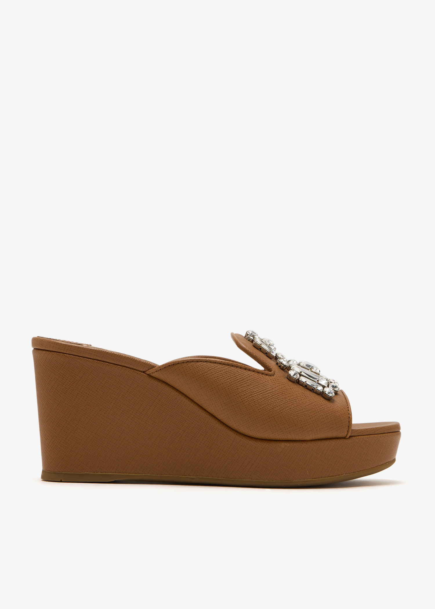 

Crystal-embellished wedge sandals, Brown