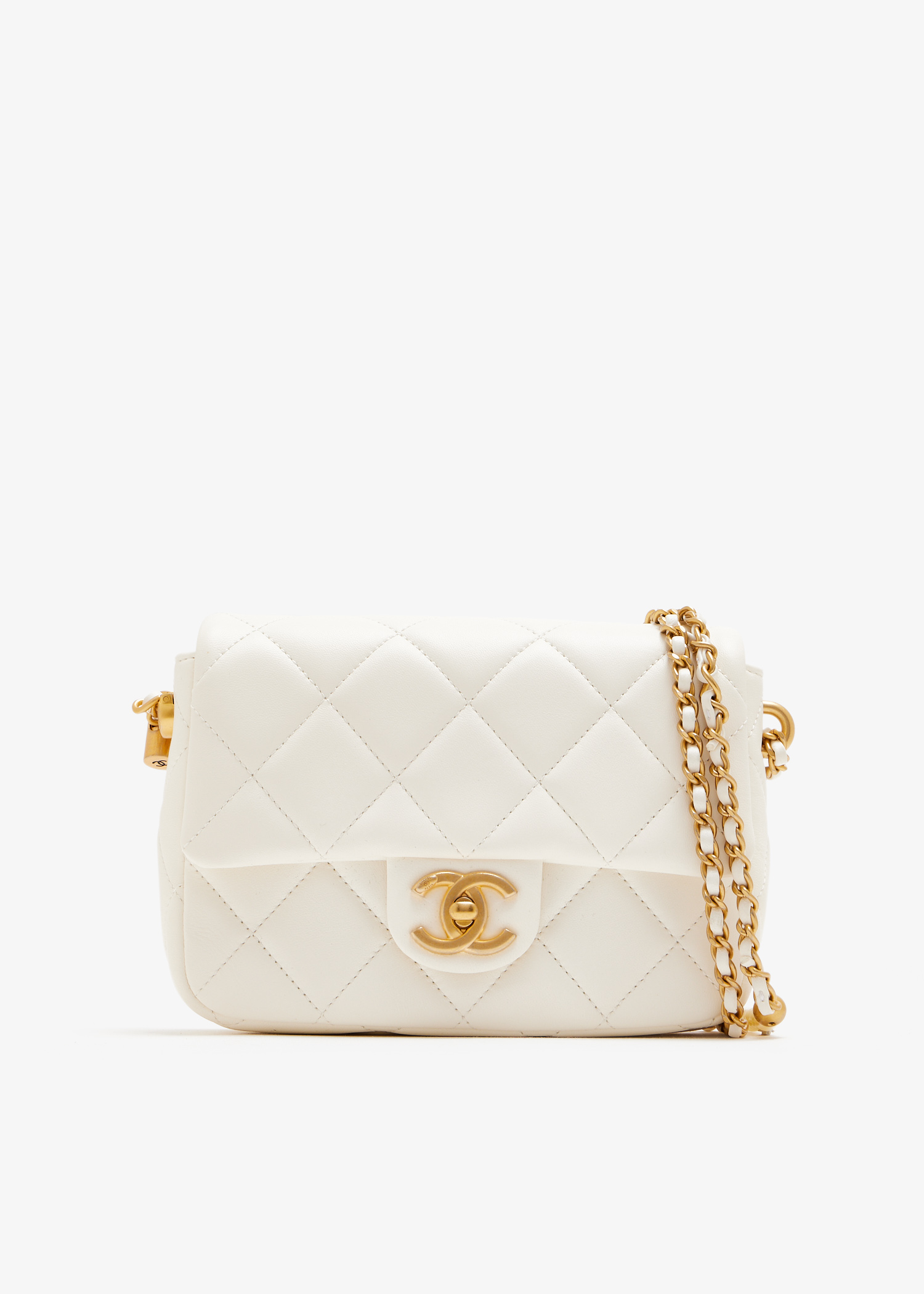

Classic Mini Pearl Flap shoulder bag, White