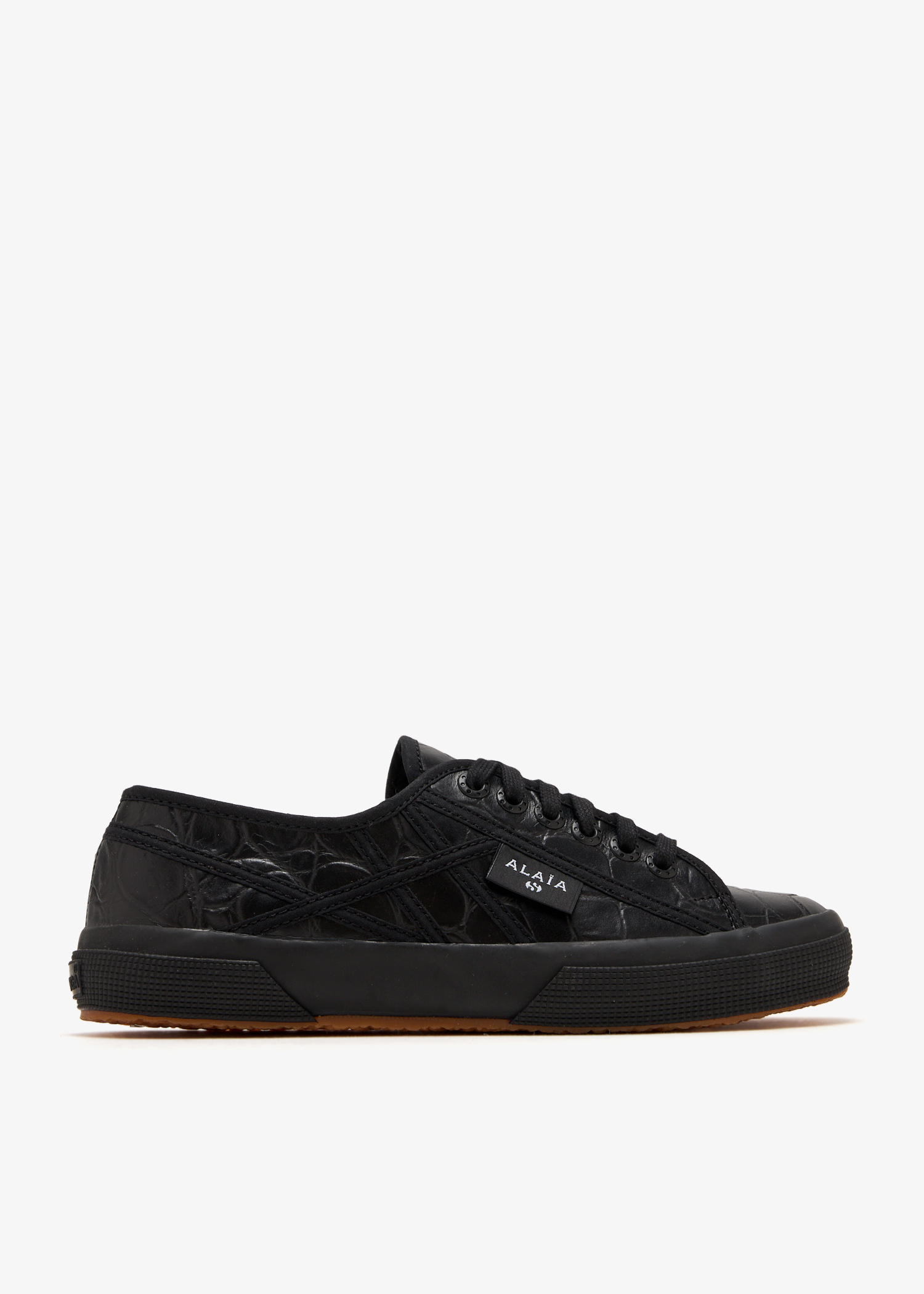 

Alaïa x Superga croc-embossed low-top sneakers, Black