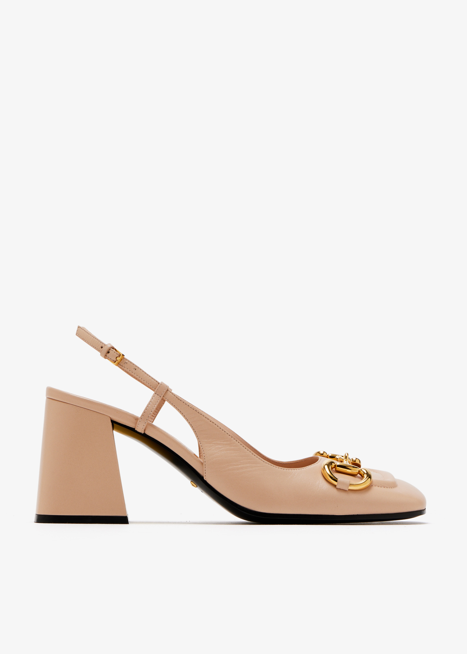

Horsebit slingback pumps, Beige
