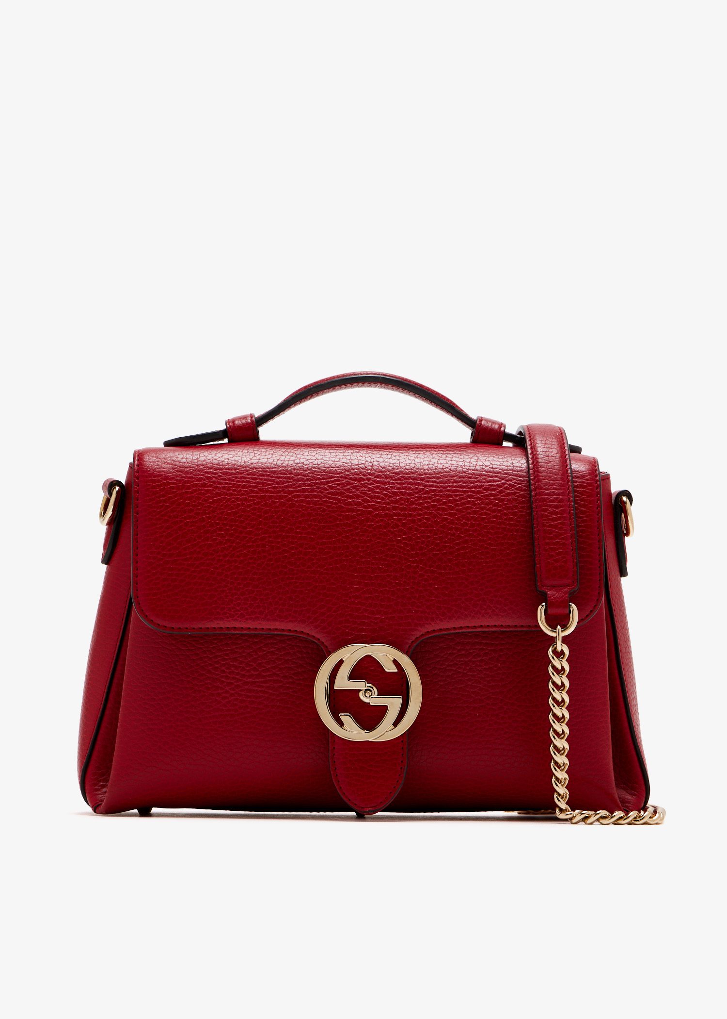 

Interlocking G top-handle bag, Red