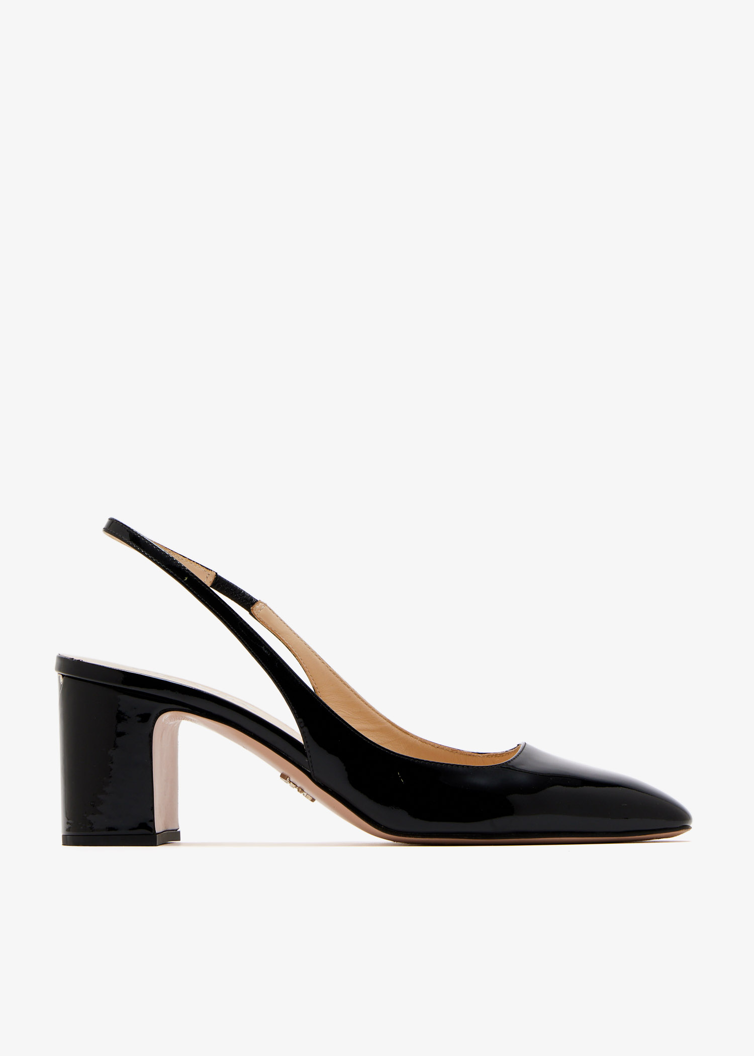 

Patent leather slingback pumps, Black