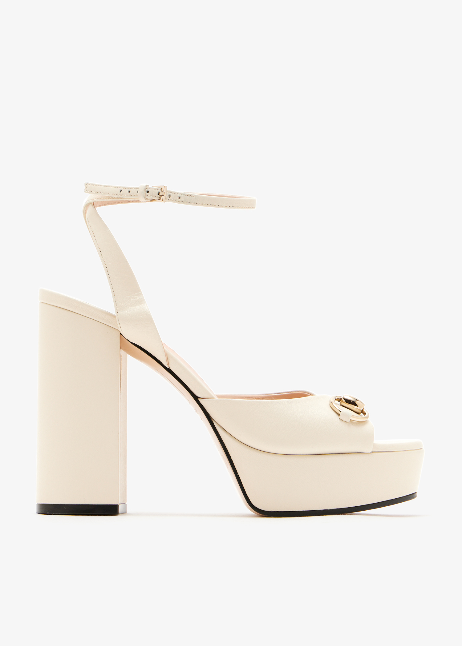 

Horsebit 115 platform sandals, White