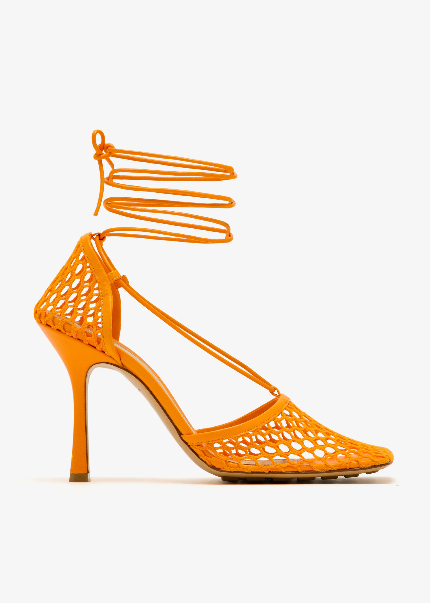 

Stretch lace-up sandals, Orange