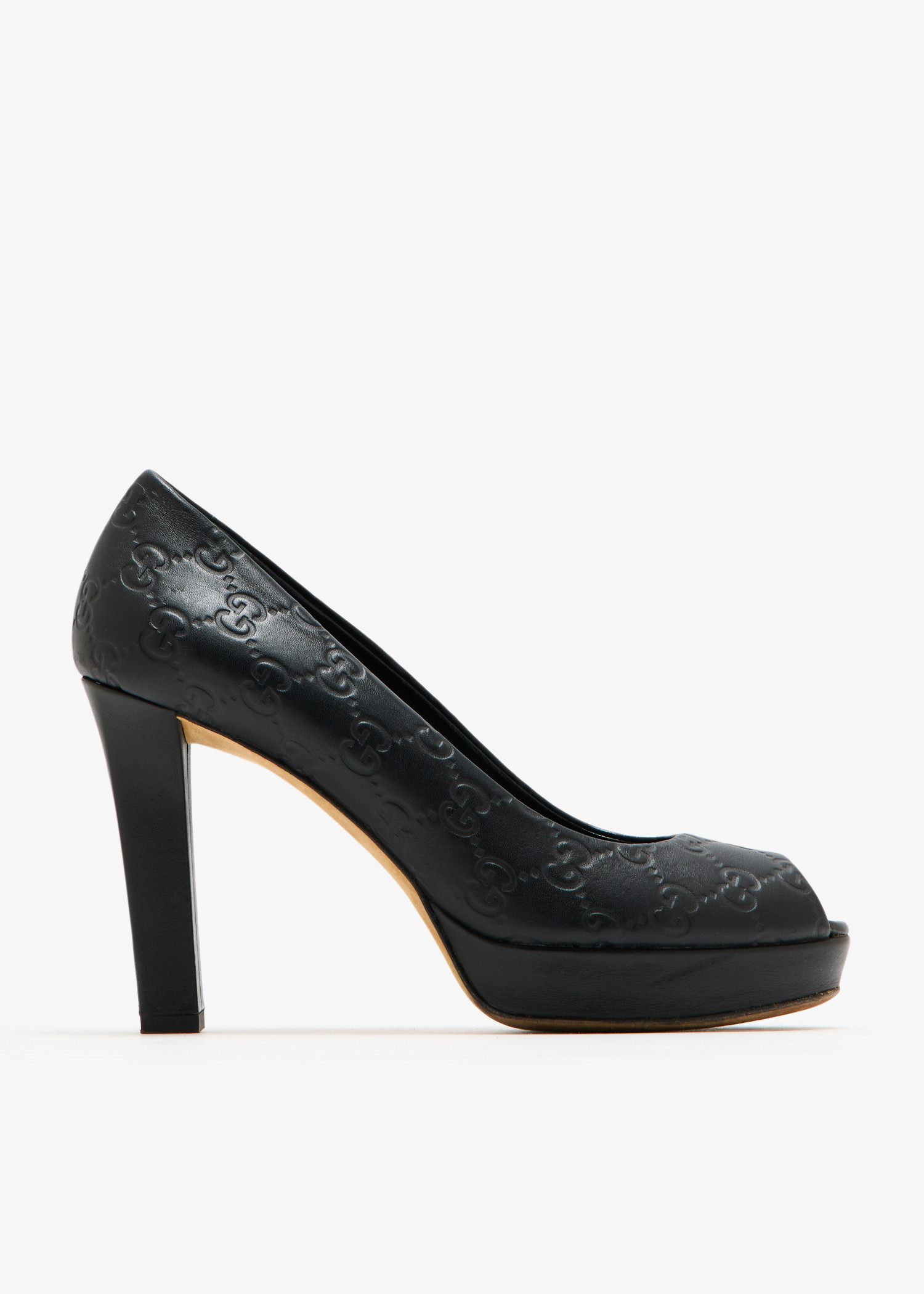 

Guccissima peep-toe pumps, Black
