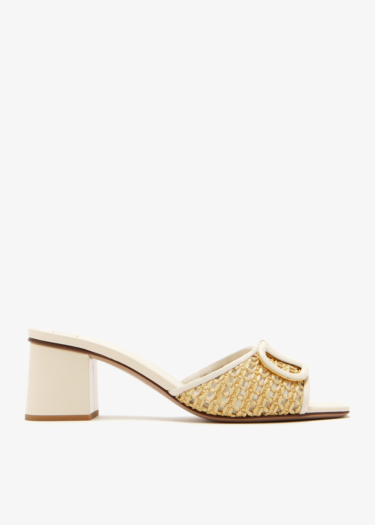 

VLogo Raffia mules, White