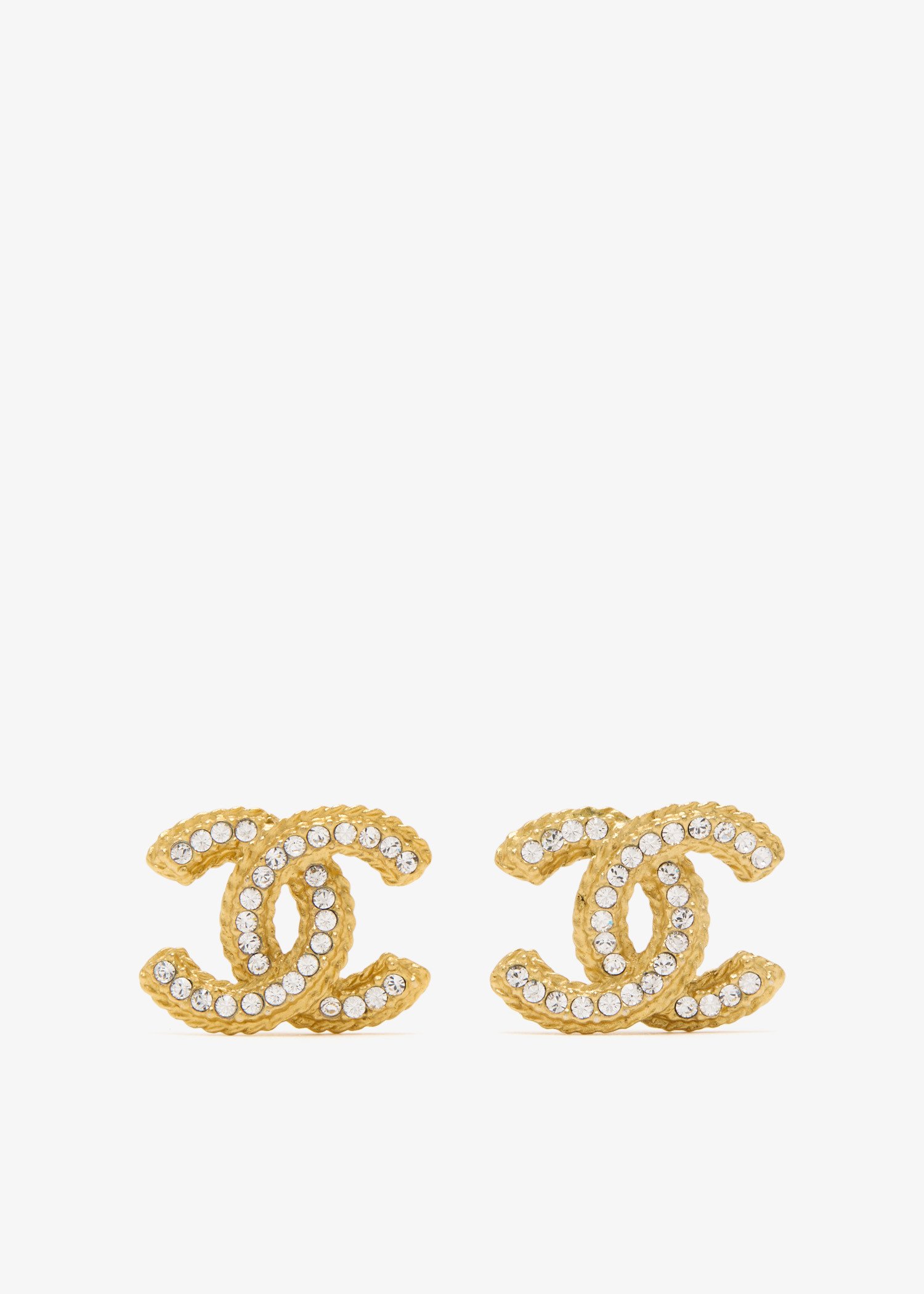 

CC crystal earrings, Gold