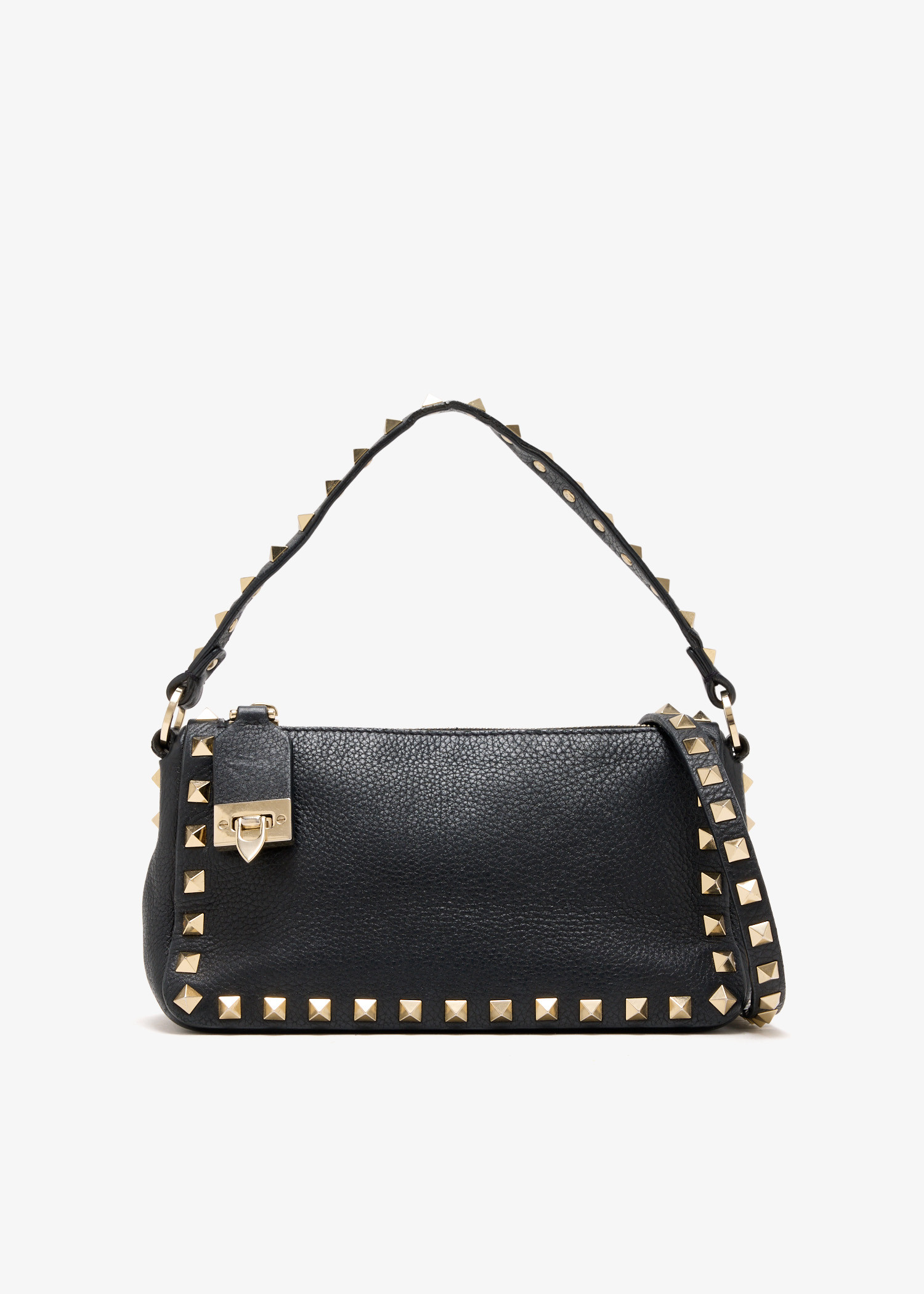 

Rockstud small zipped crossbody bag, Black