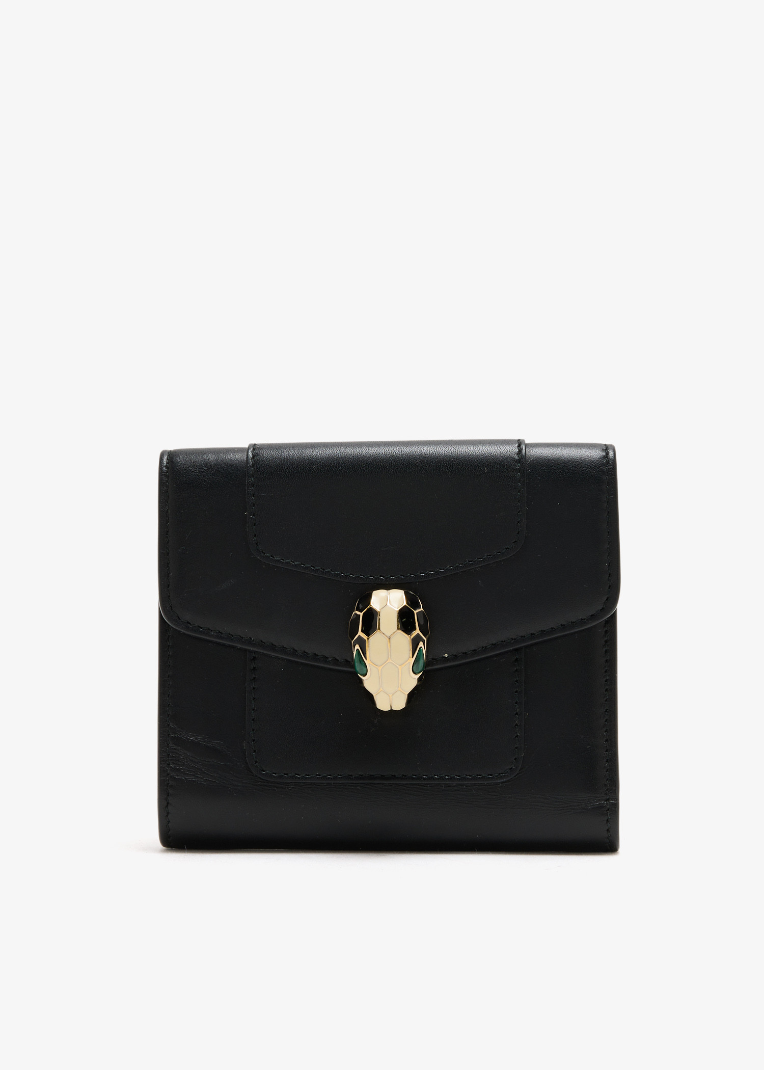 

Serpenti Forever tri-fold wallet, Black