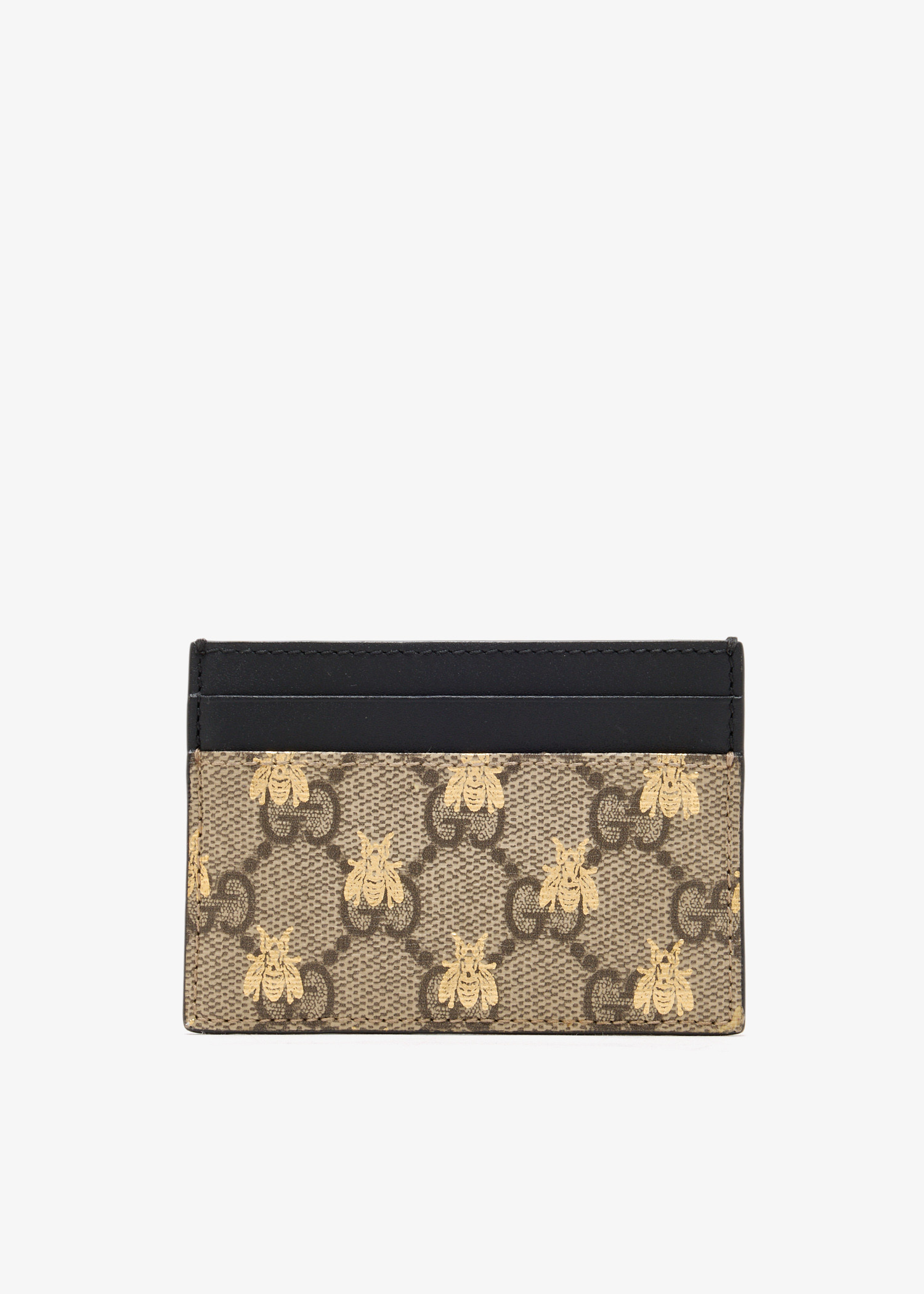 

GG Supreme Bee Print card holder, Printed