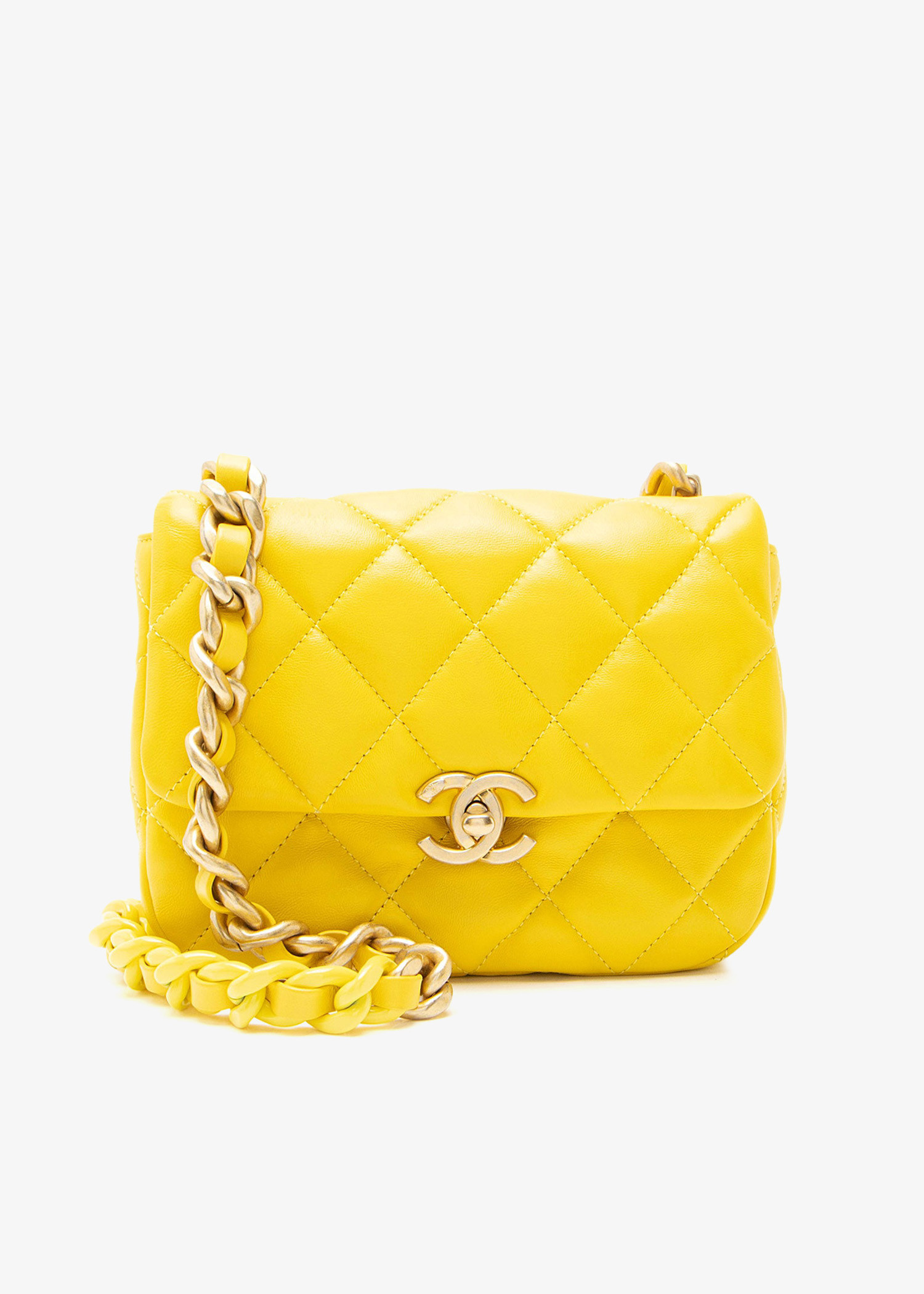 

Candy Chain mini flap bag, Yellow