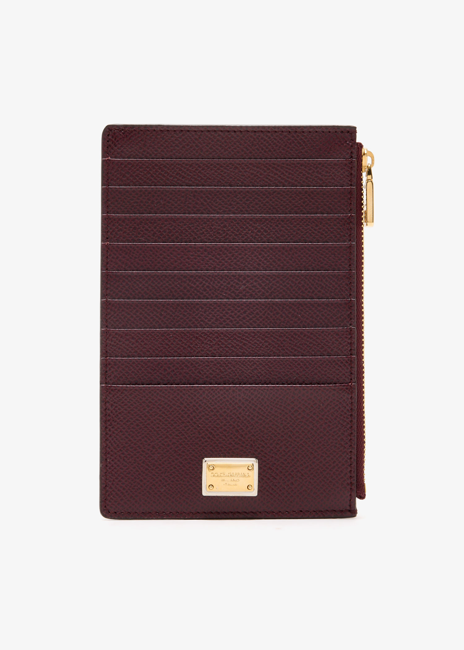 

Logo plaque vertical card holder, Burgundy