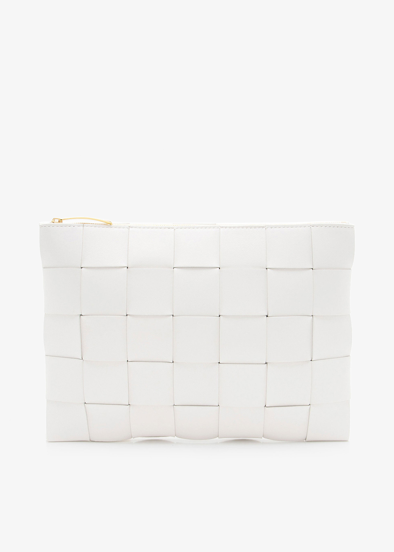 

Cassette Medium flat zip pouch, White