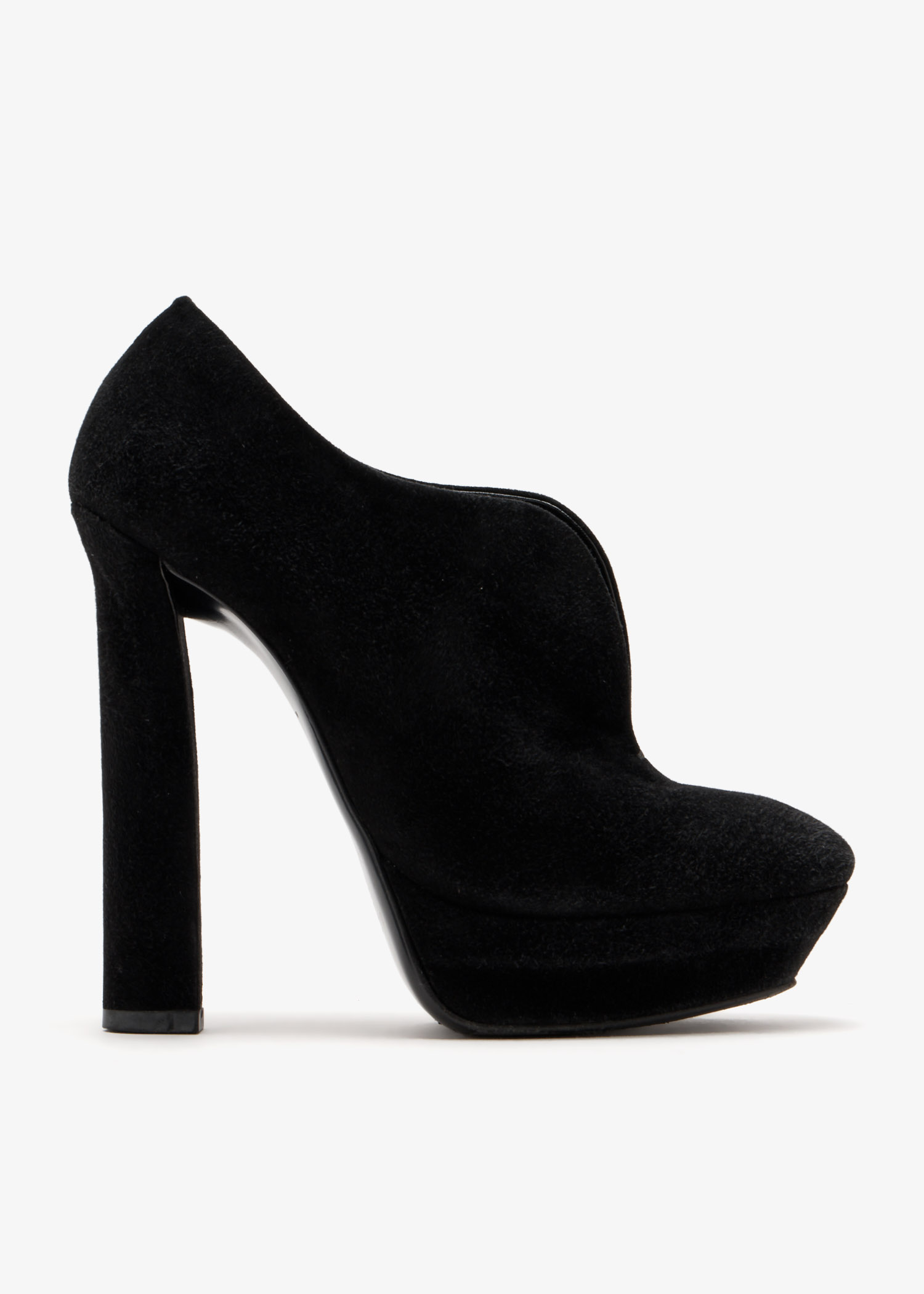 

V-Shaped platform ankle boots, Black