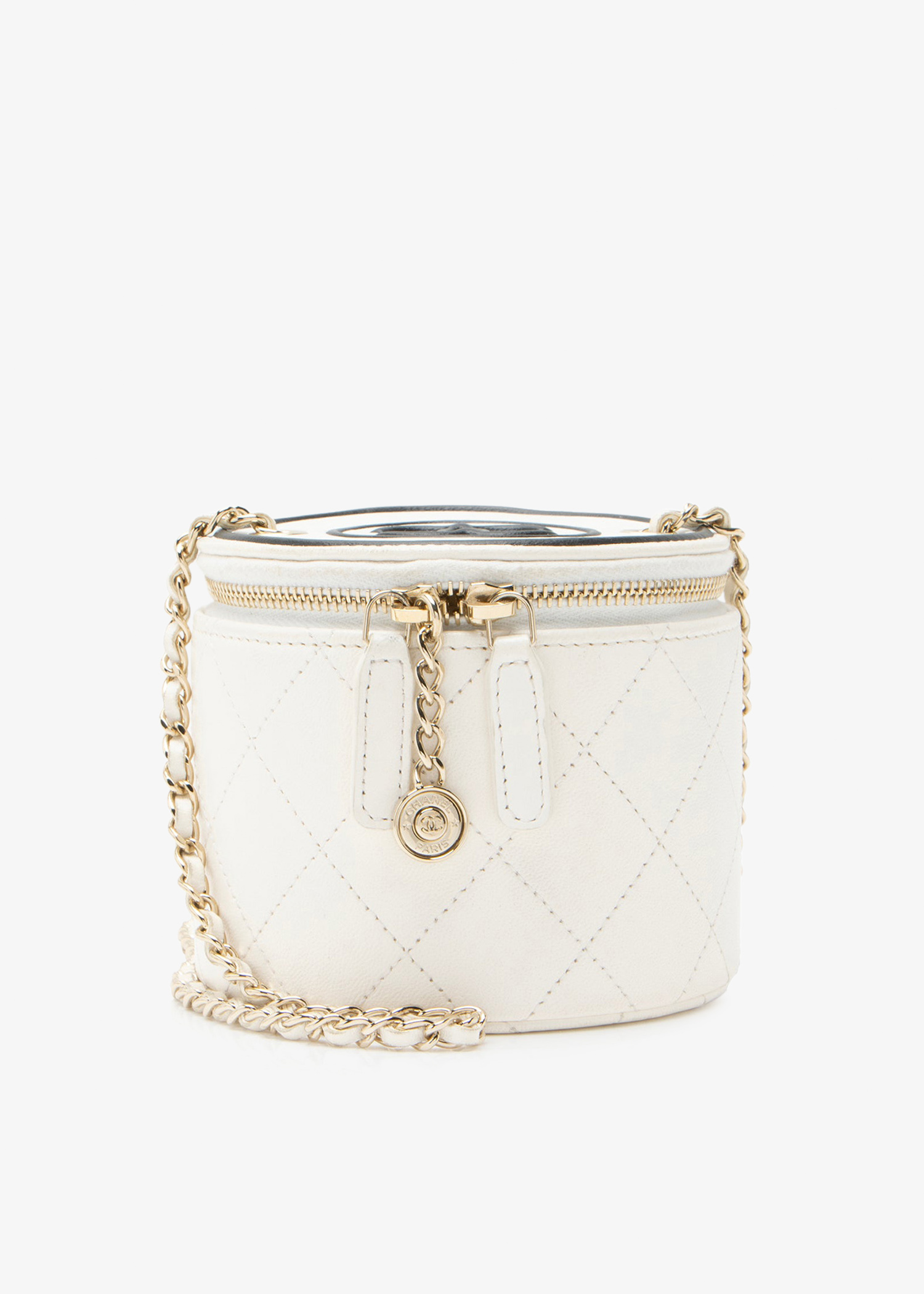 

CC Round vanity case, White