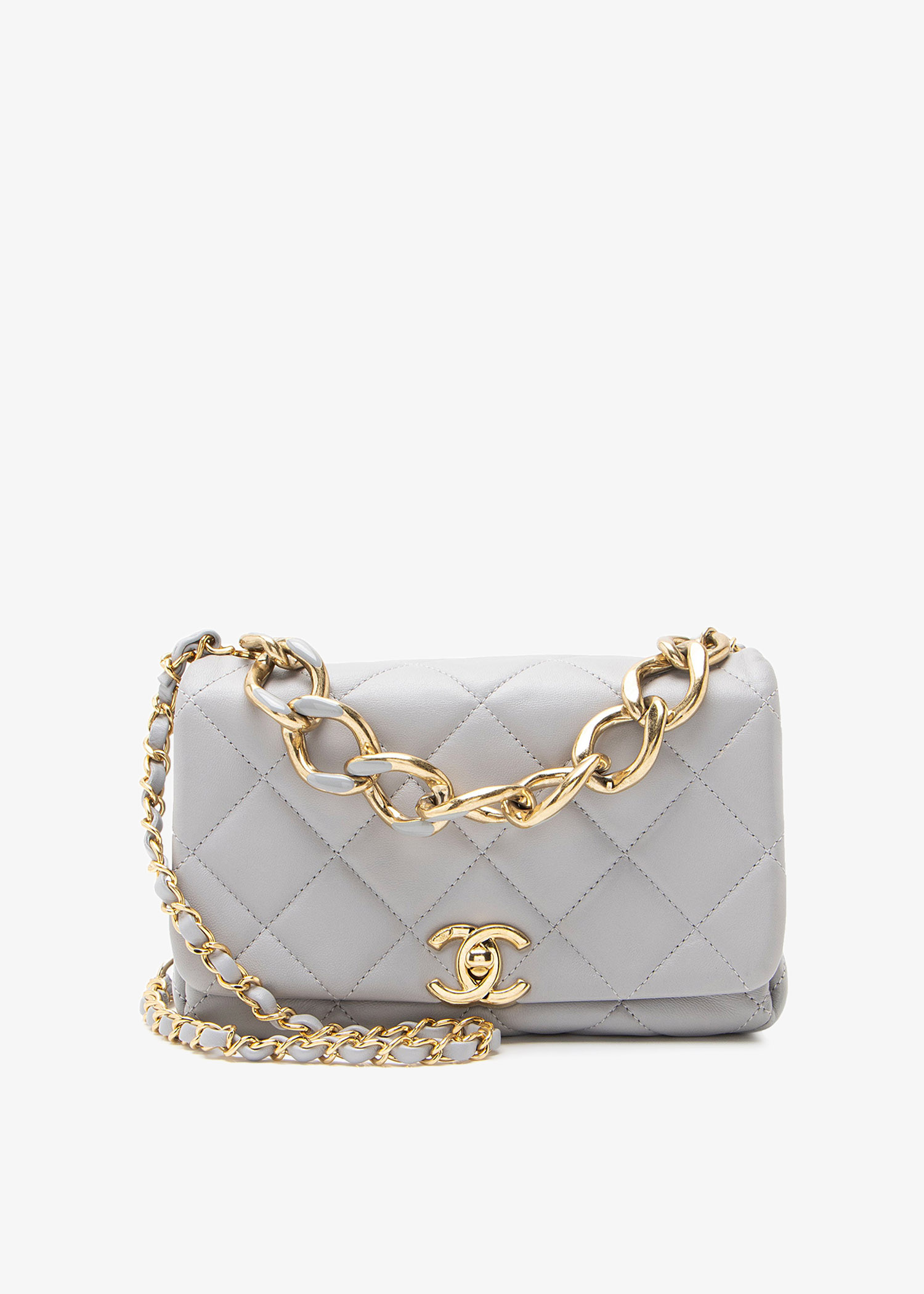 

Small Color Match flap bag, Grey