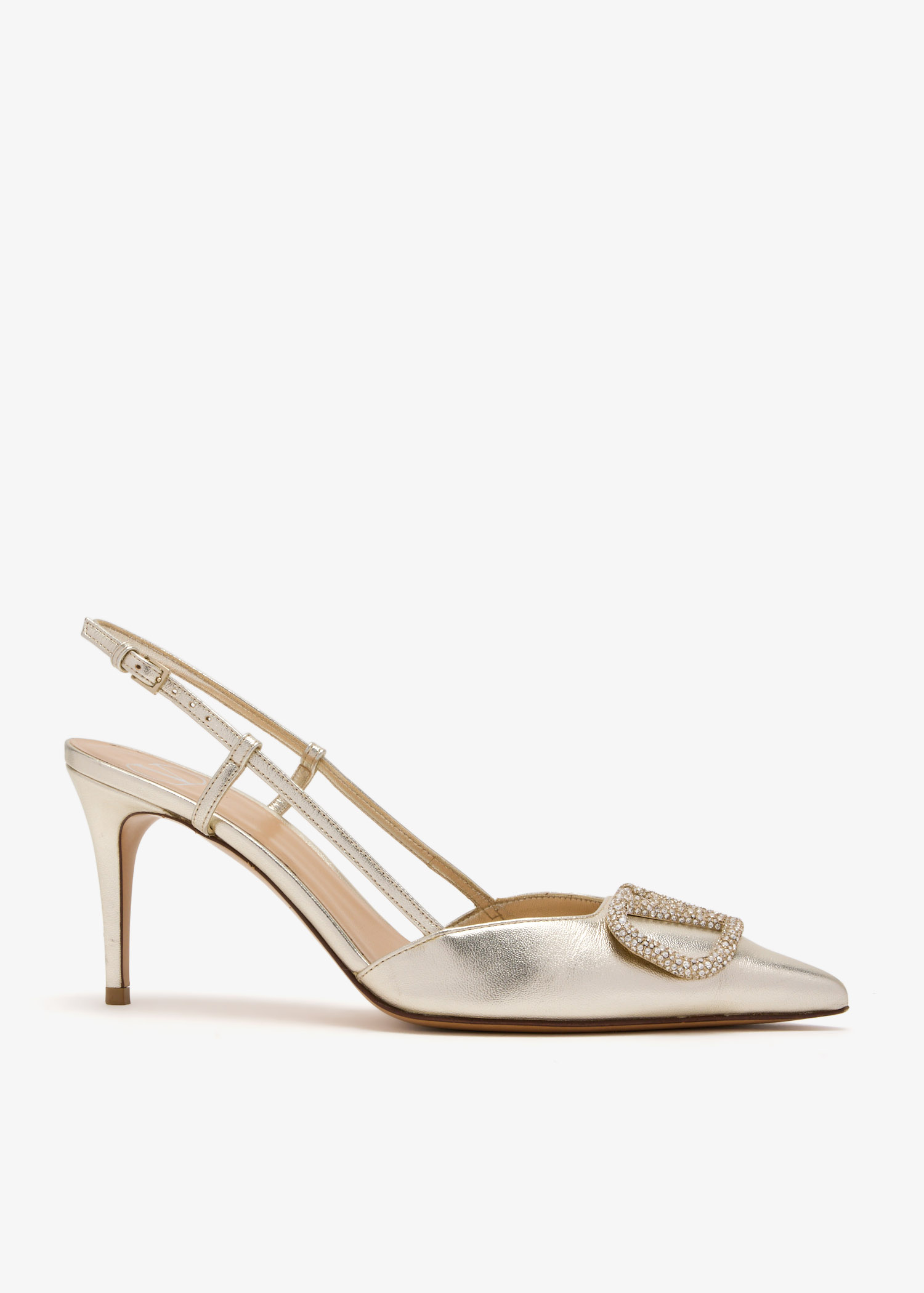 

VLogo Signature 80 slingback pumps, Silver