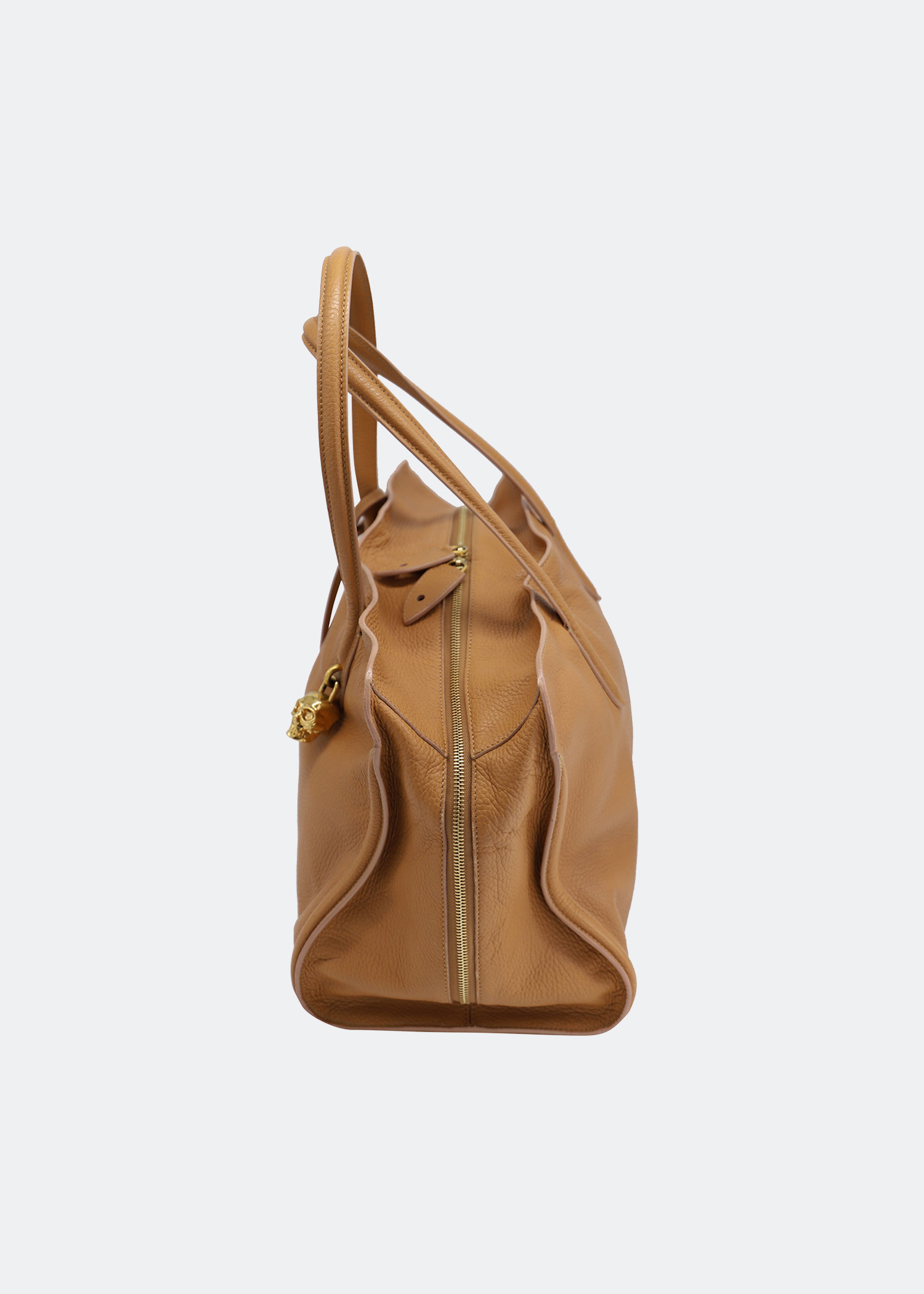 

Large padlock satchel in brown leather