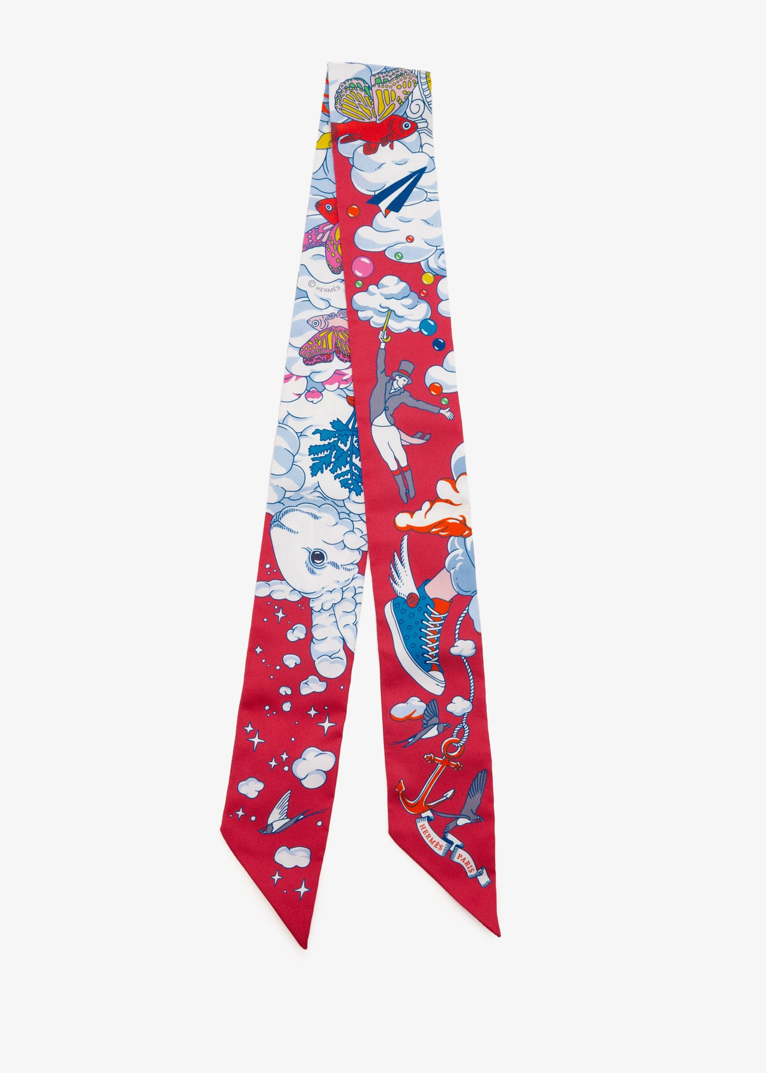 

Sur Mon Nuage Silk Twilly scarf, Printed