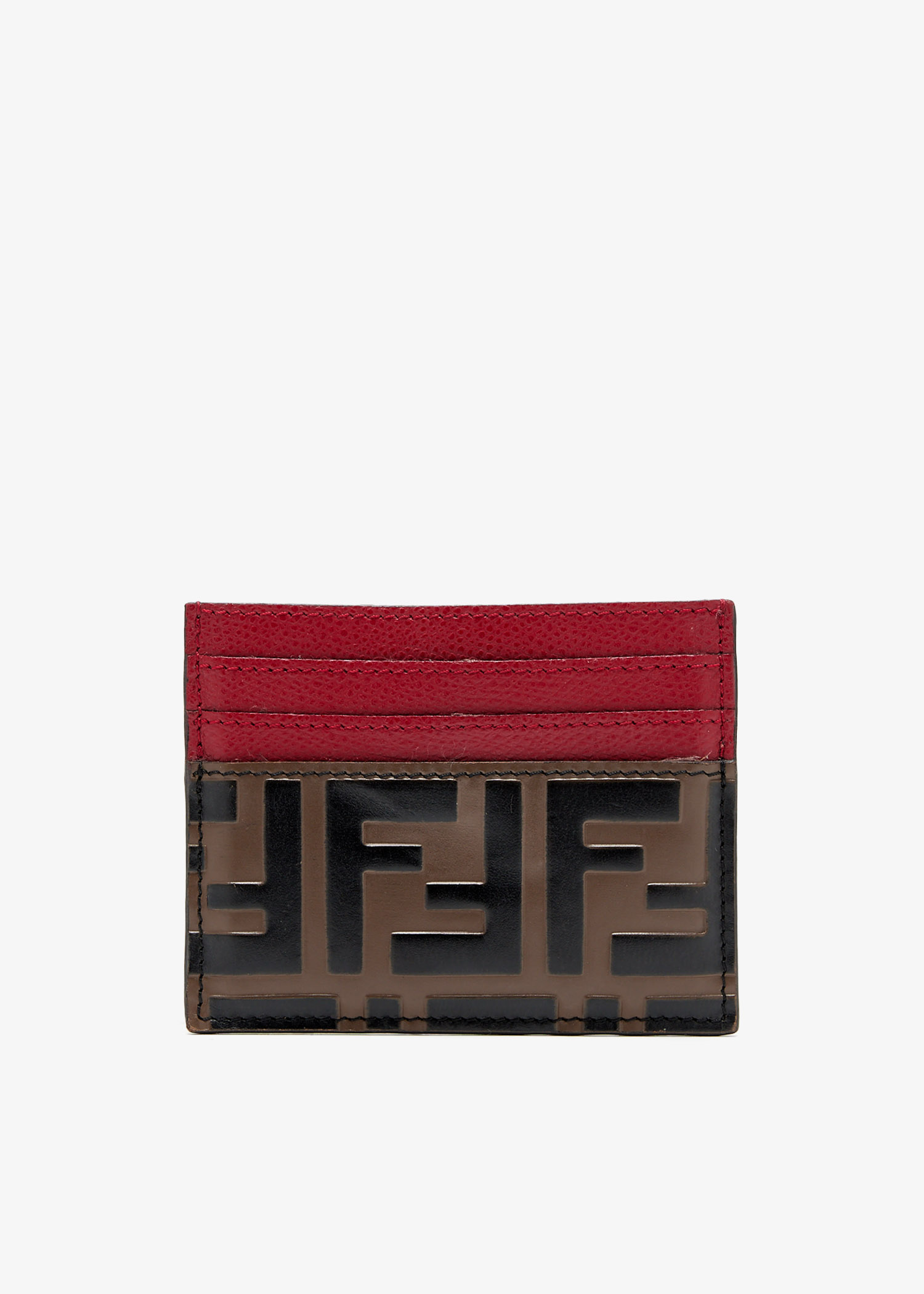 Fendi Pre Loved Zucca embossed cardholder for Women Brown in Kuwait Level Shoes