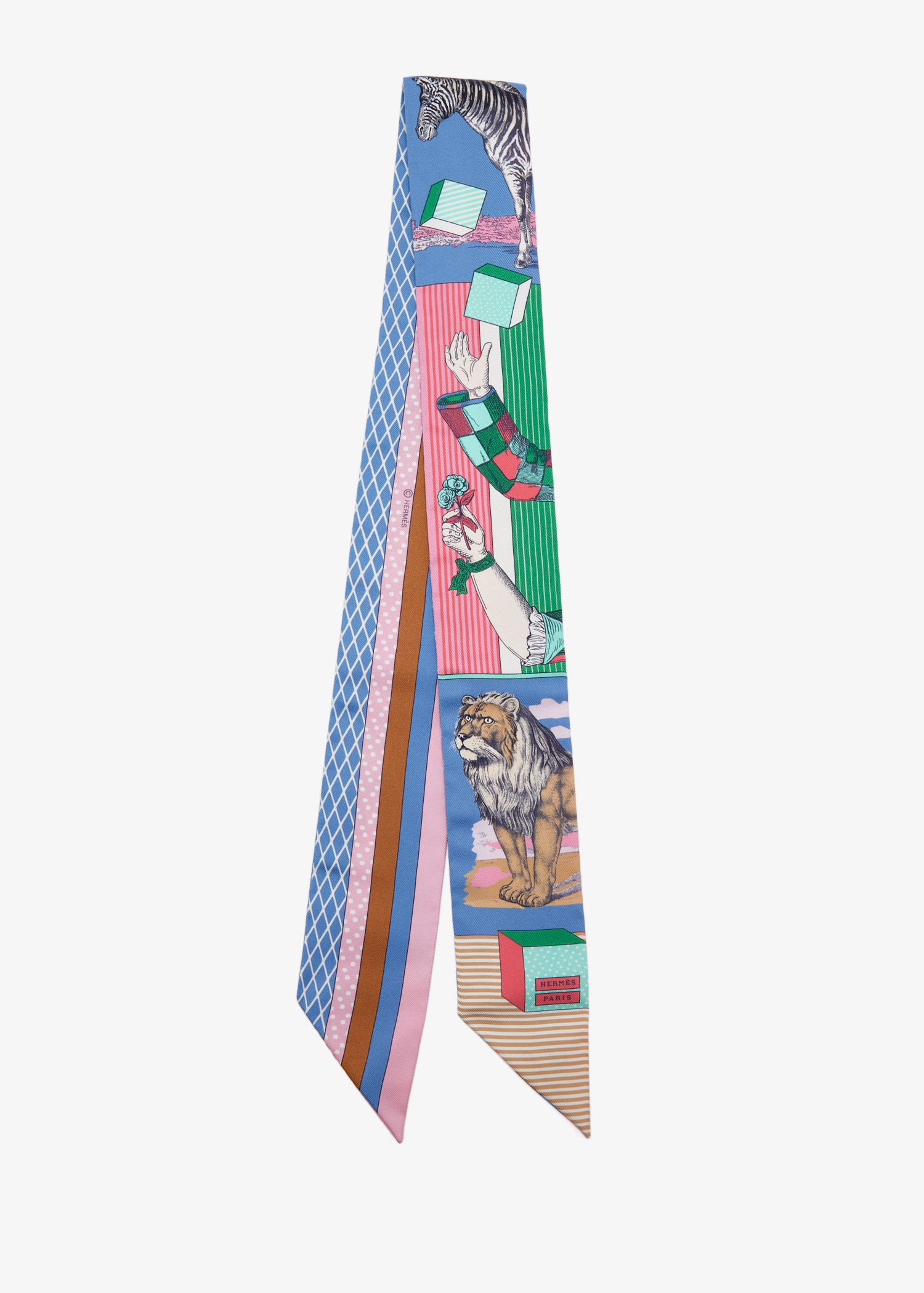 

Grand Theatre Nouveau silk twilly scarf, Pink