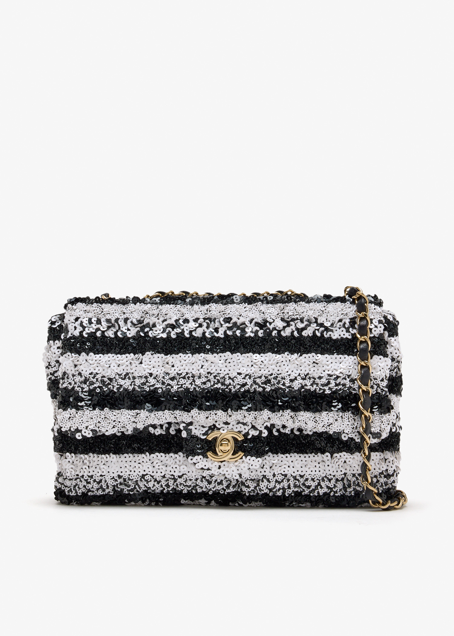 

Sequin-embellished medium flap bag, Multicolored