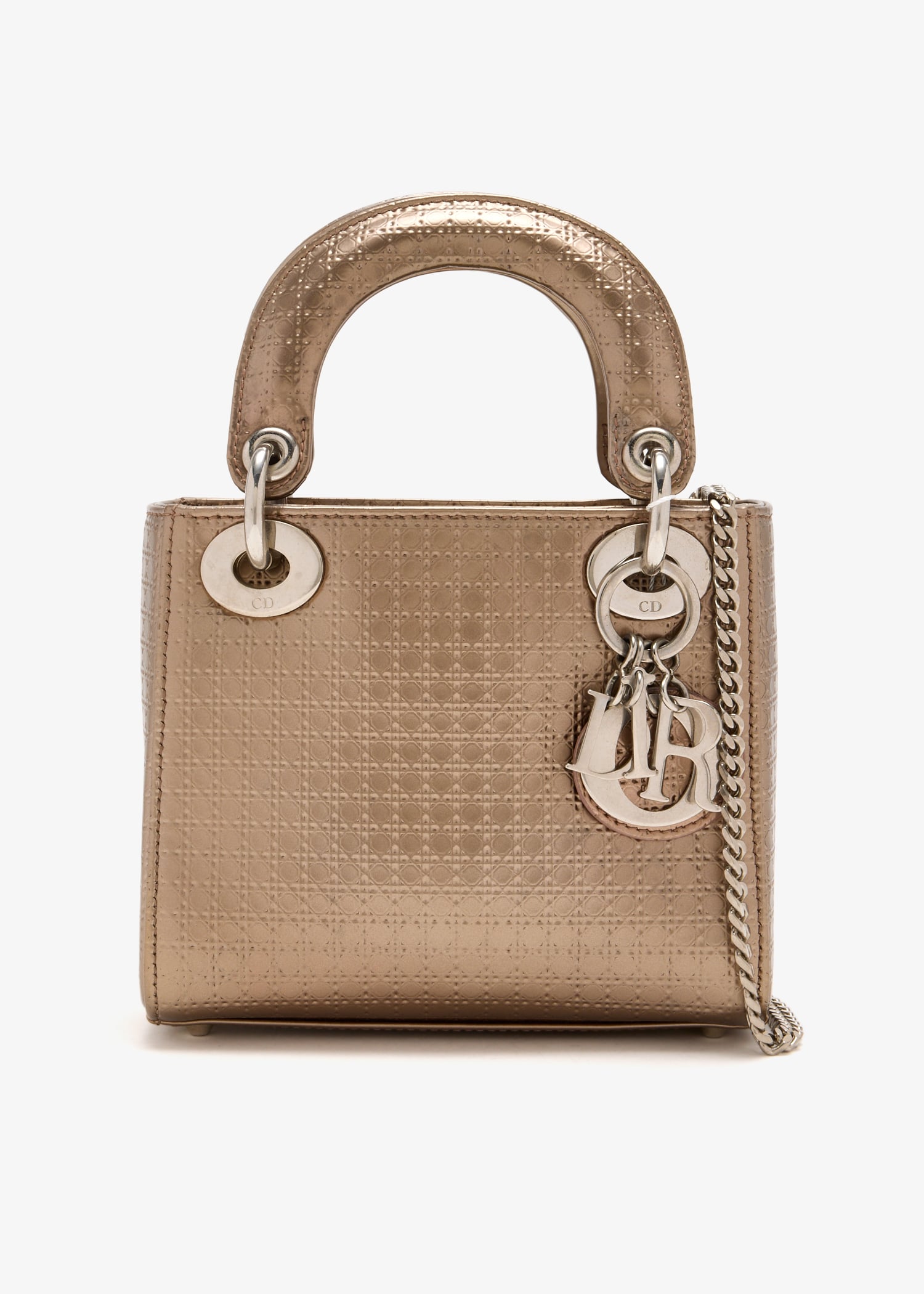 

Mini Lady Dior bag, Gold