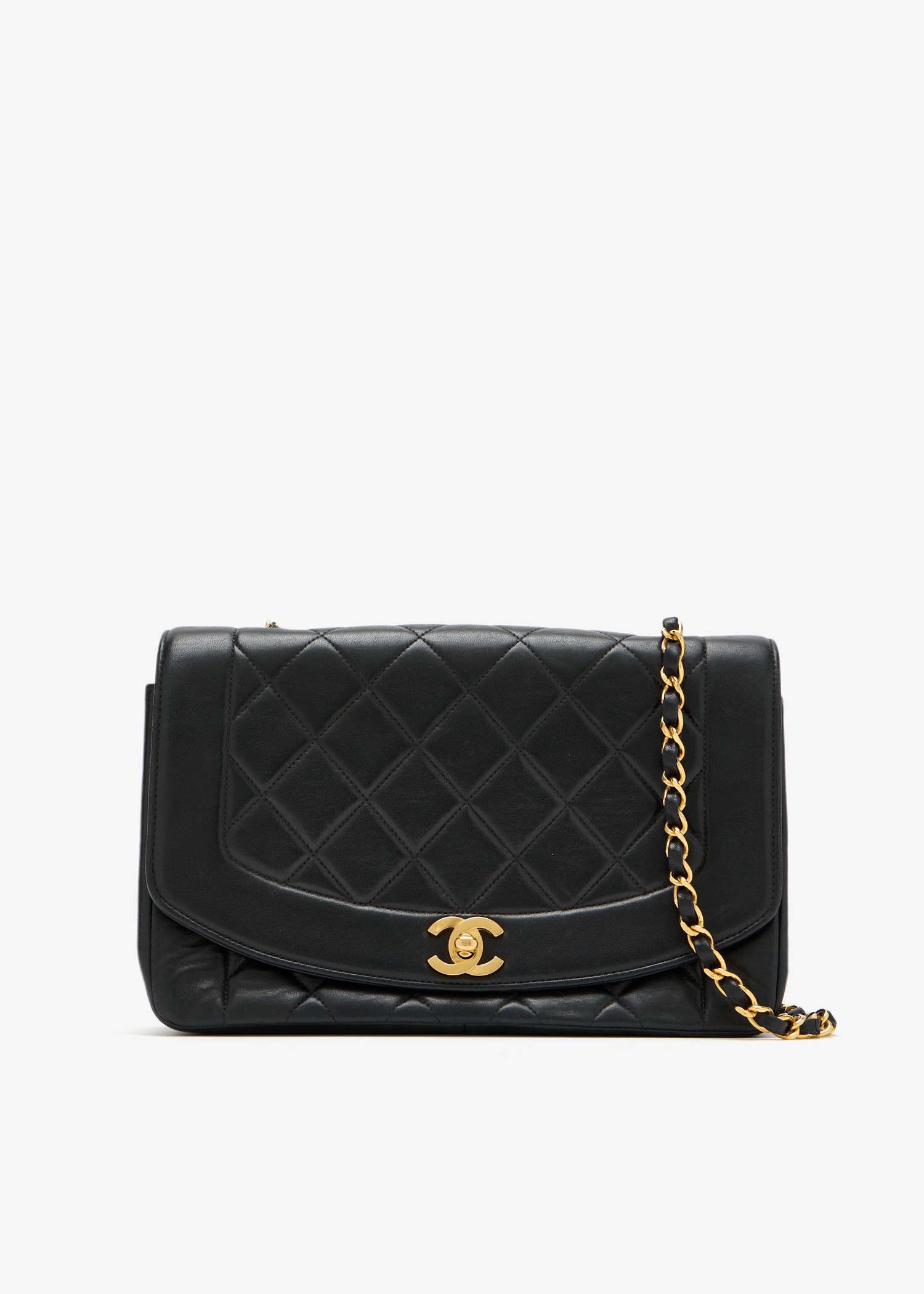 

Medium Diana flap bag, Black