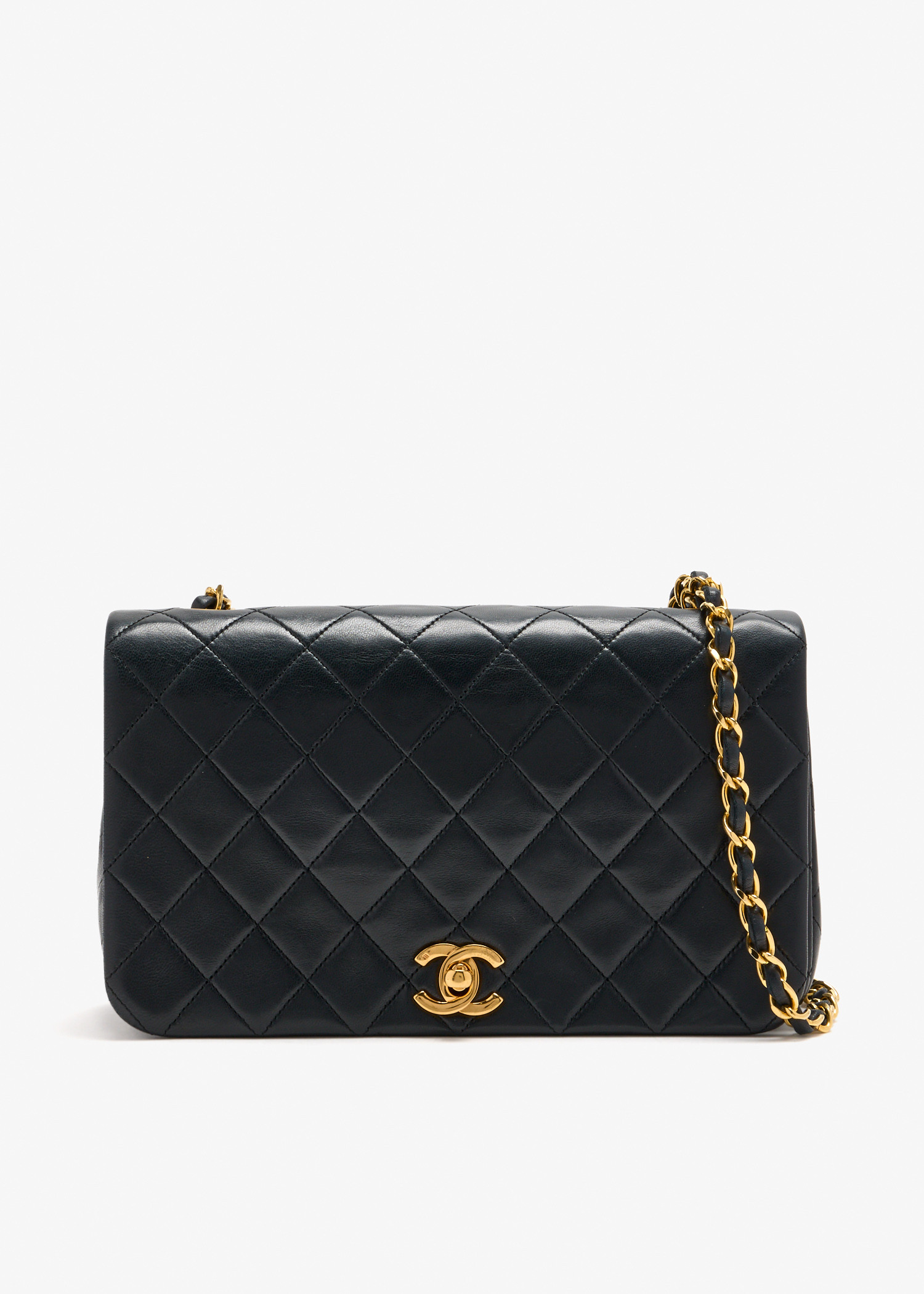 

CC medium quilted flap bag, Black