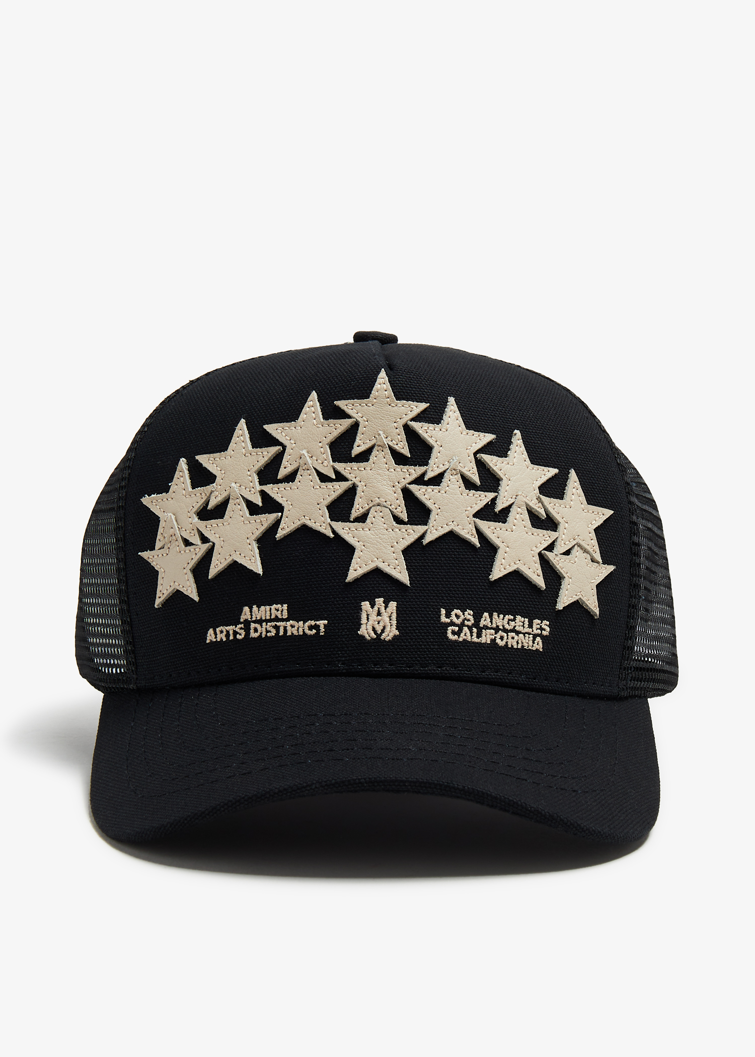 

Leather Star trucker cap, Black