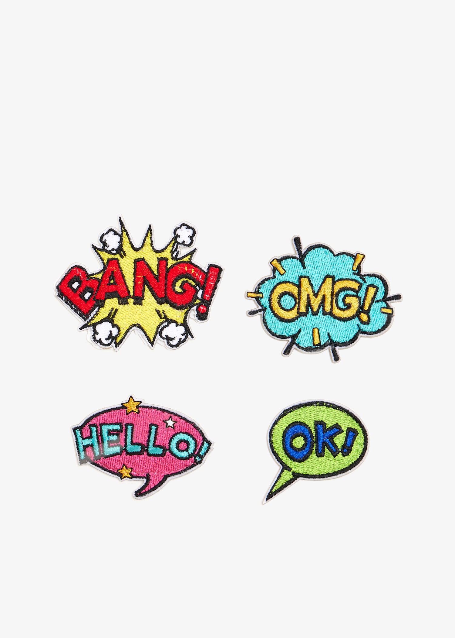 

Comic Word Bubbles patch set, Multicolored