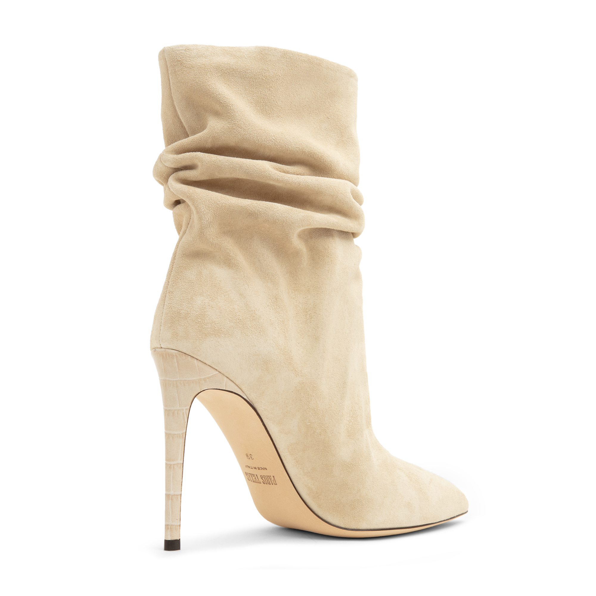 

Slouchy suede boots, Beige