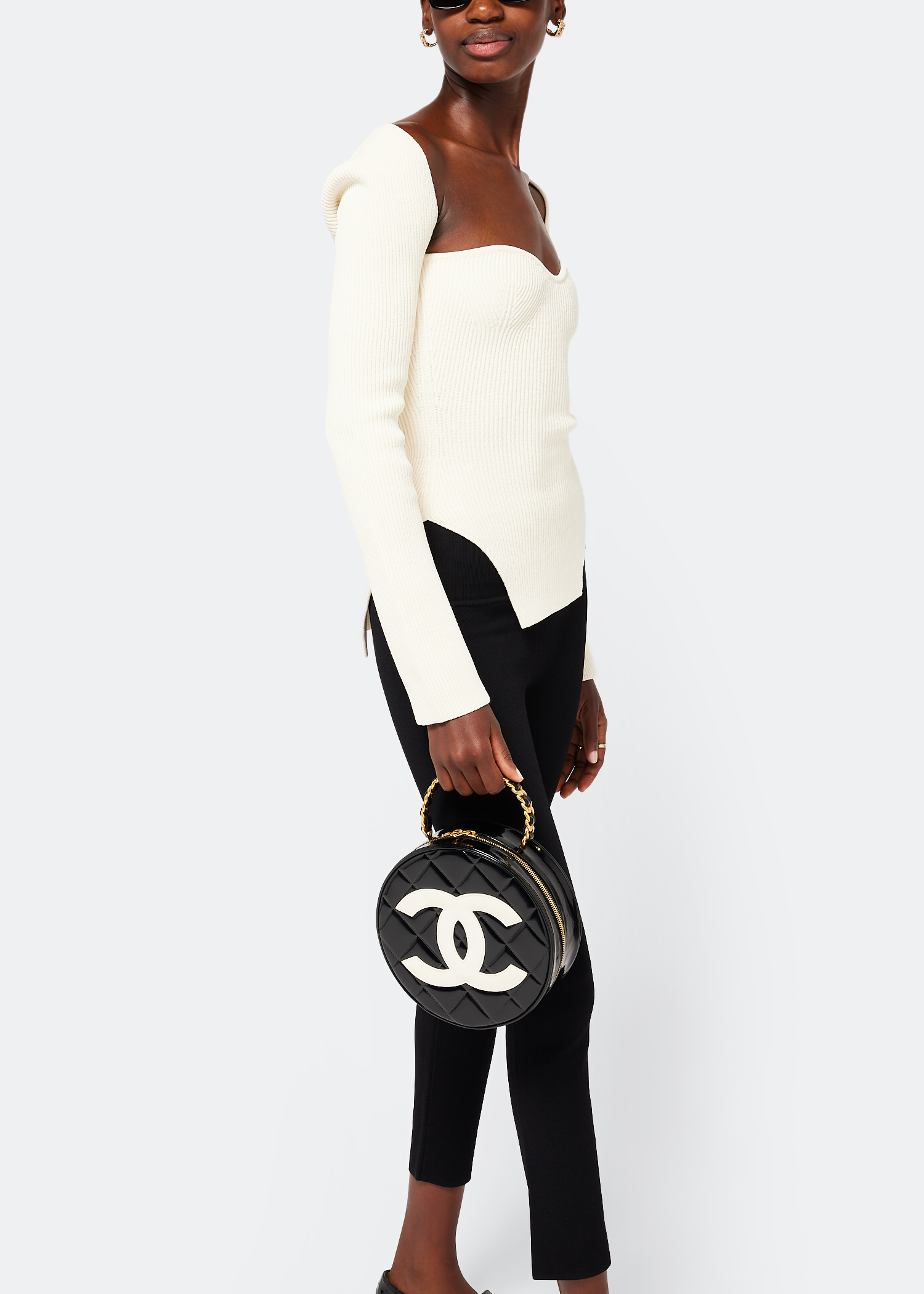 

Round Vanity handbag, Black