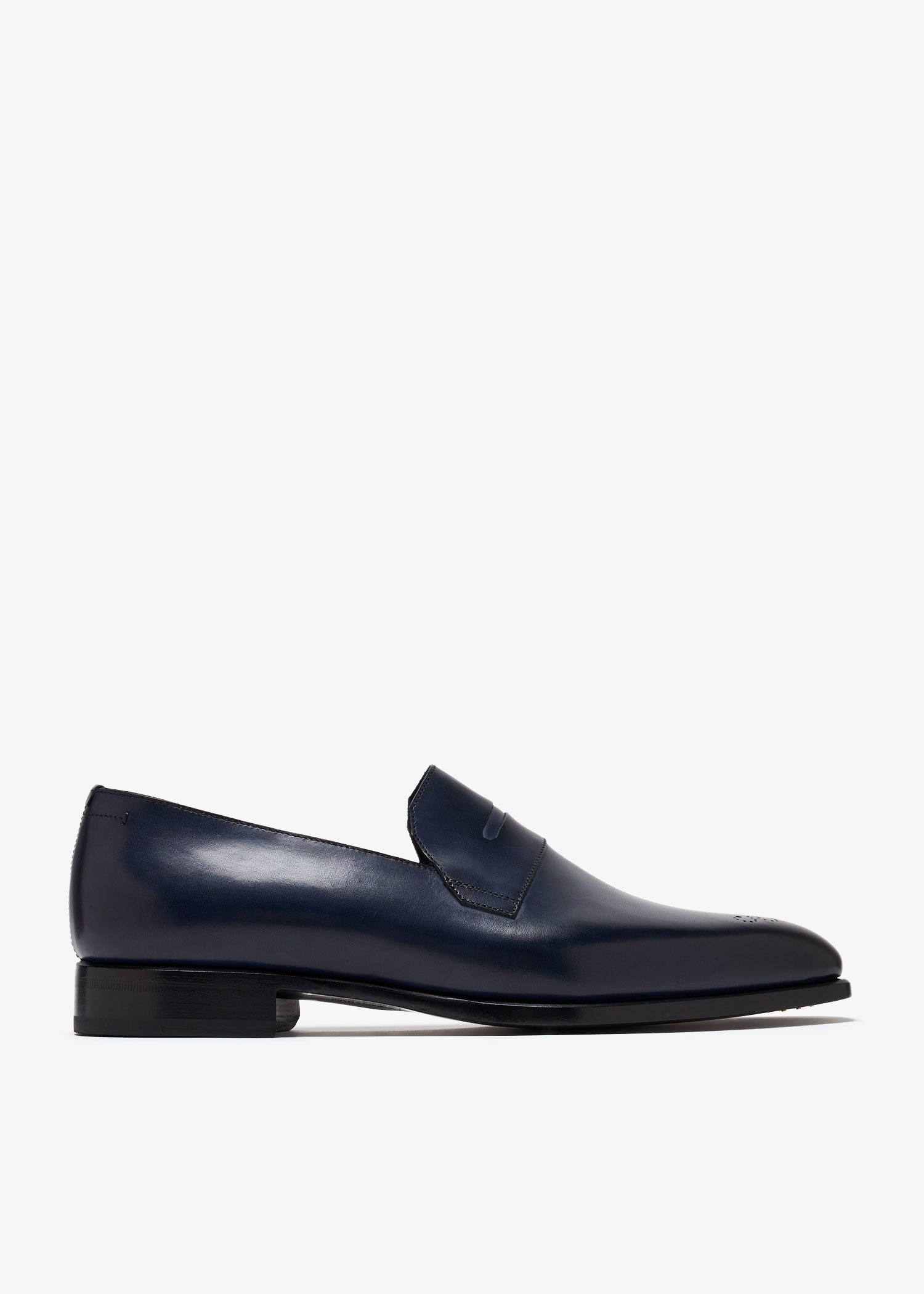 

Leather brogue loafers, Navy