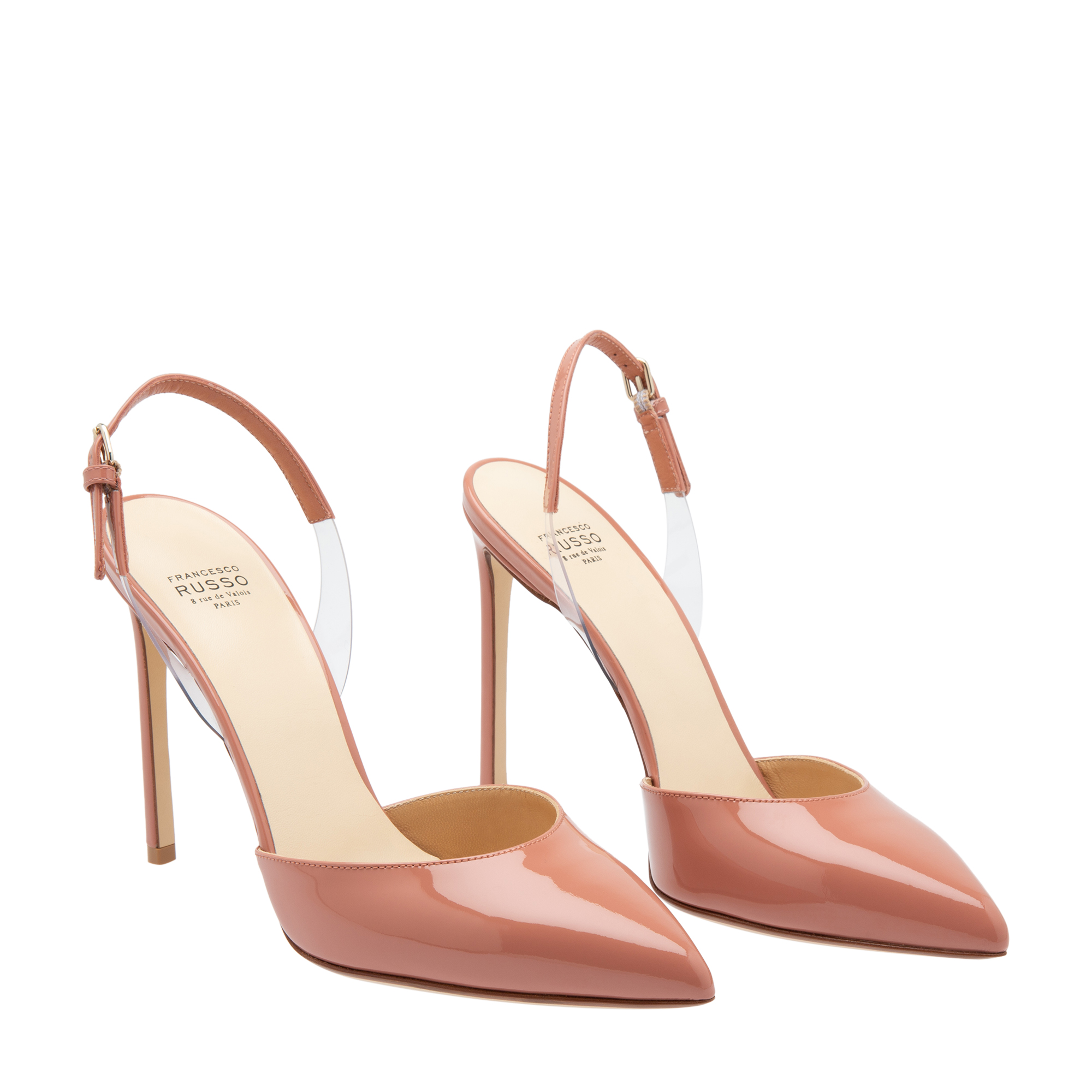 

Patent leather slingback pumps, Pink
