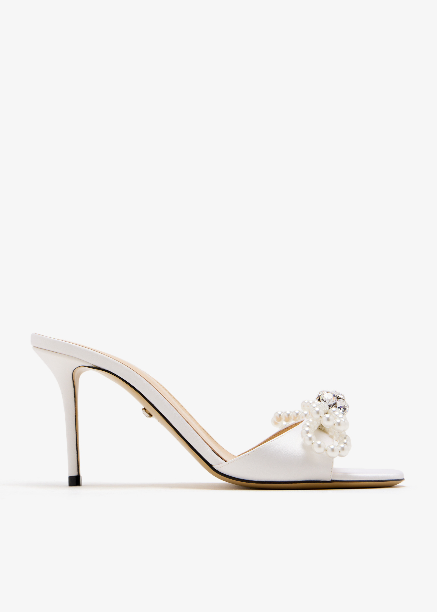 

Double Bow mules, White