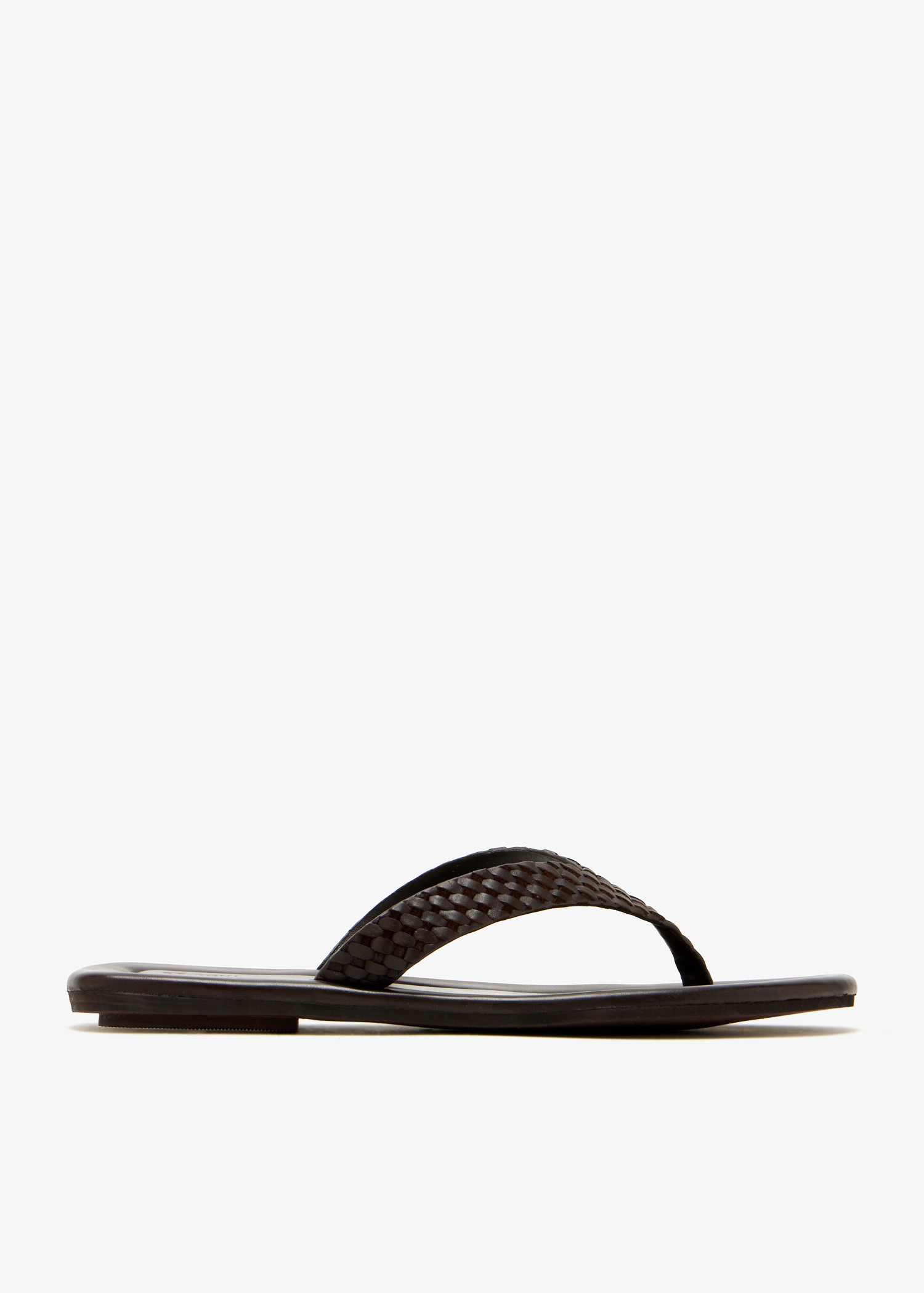 

Lattice weave thong sandals, Brown
