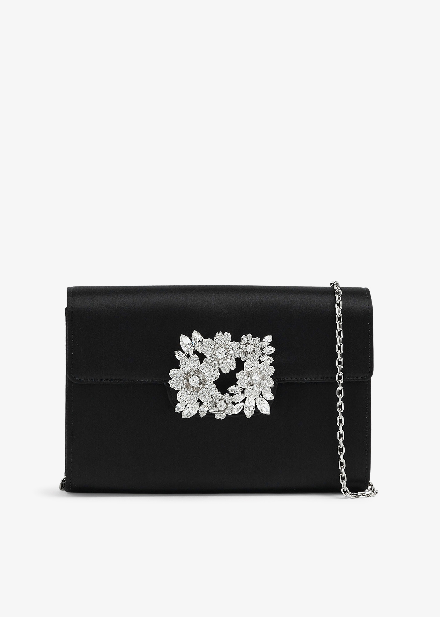 

RV Bouquet Strass Buckle mini flap bag, Black