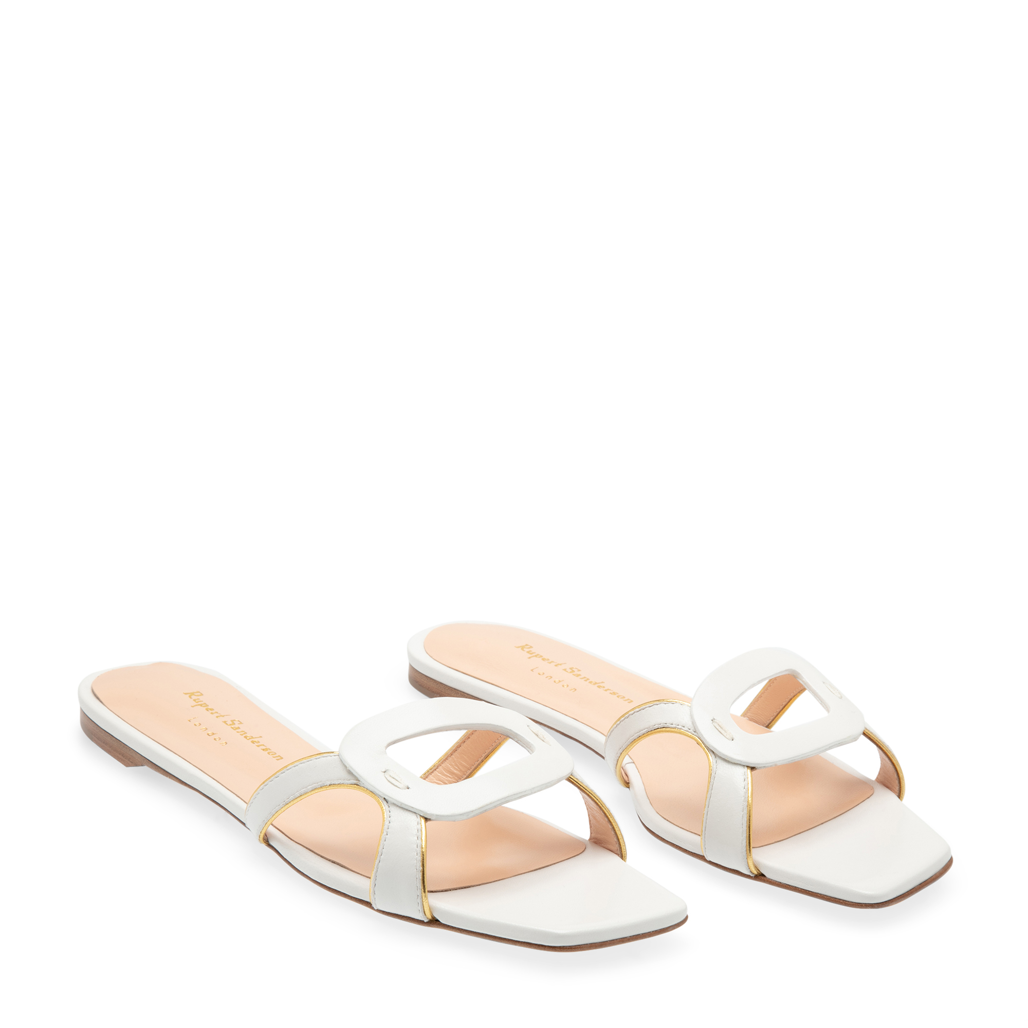 

Leather flat sandals, White