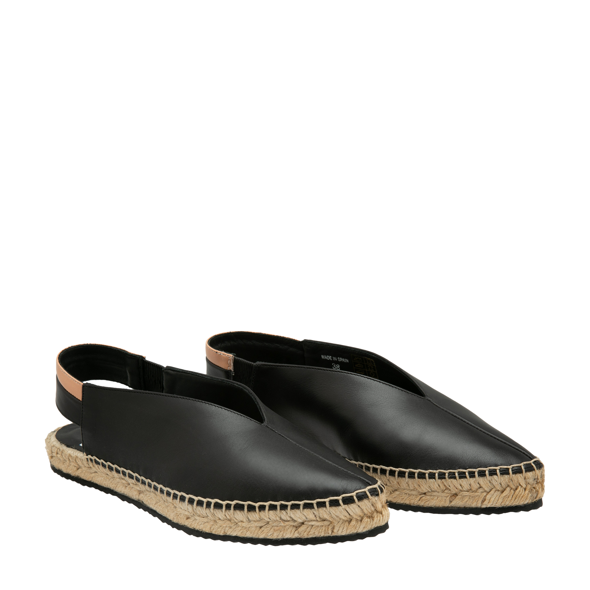 

Leather slingback flats, Black