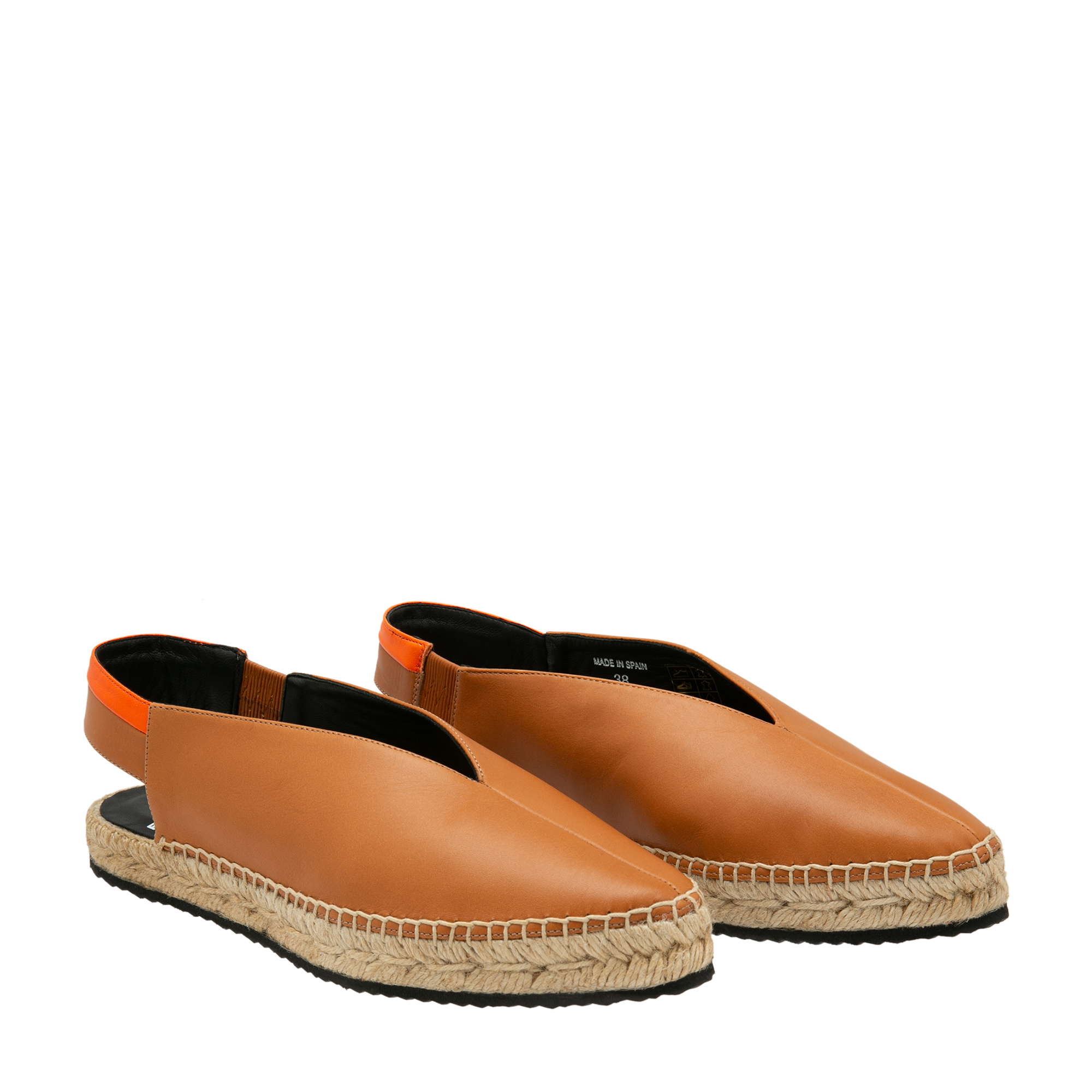

Leather slingback flats, Brown