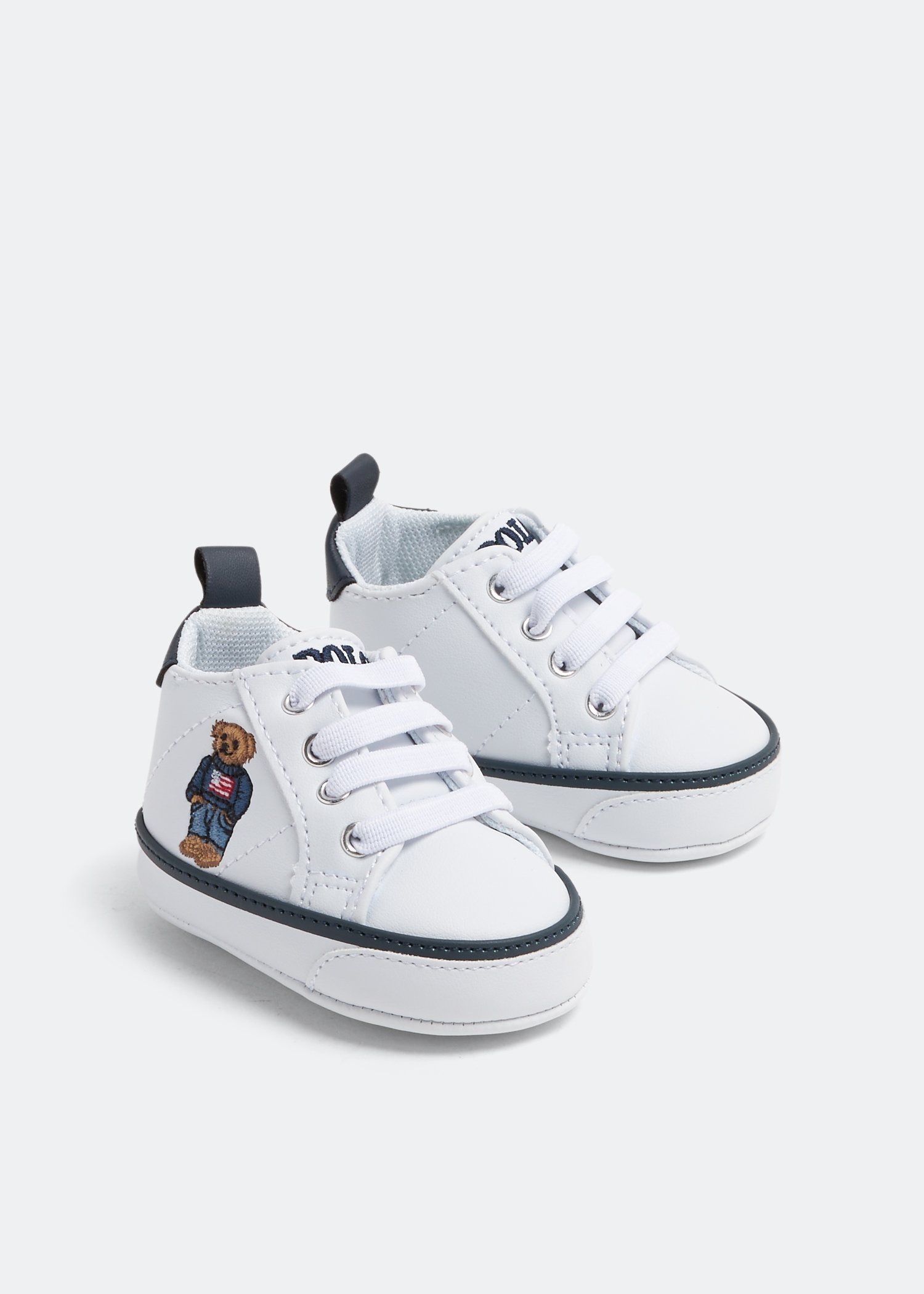 Polo Ralph Lauren Quilton Bear crib shoes for Baby White in Oman Level Shoes