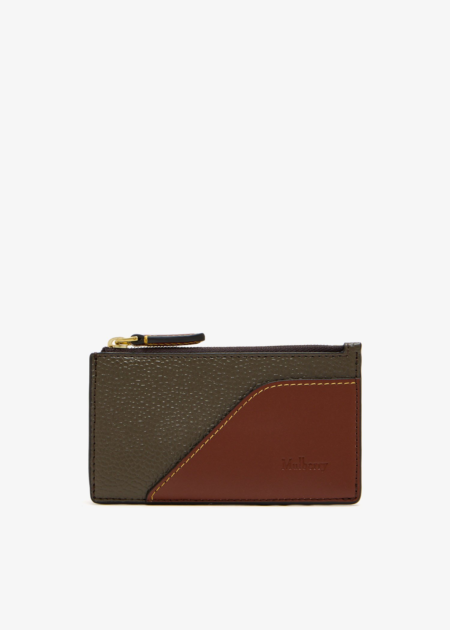 

Heritage zipped long card holder, Brown