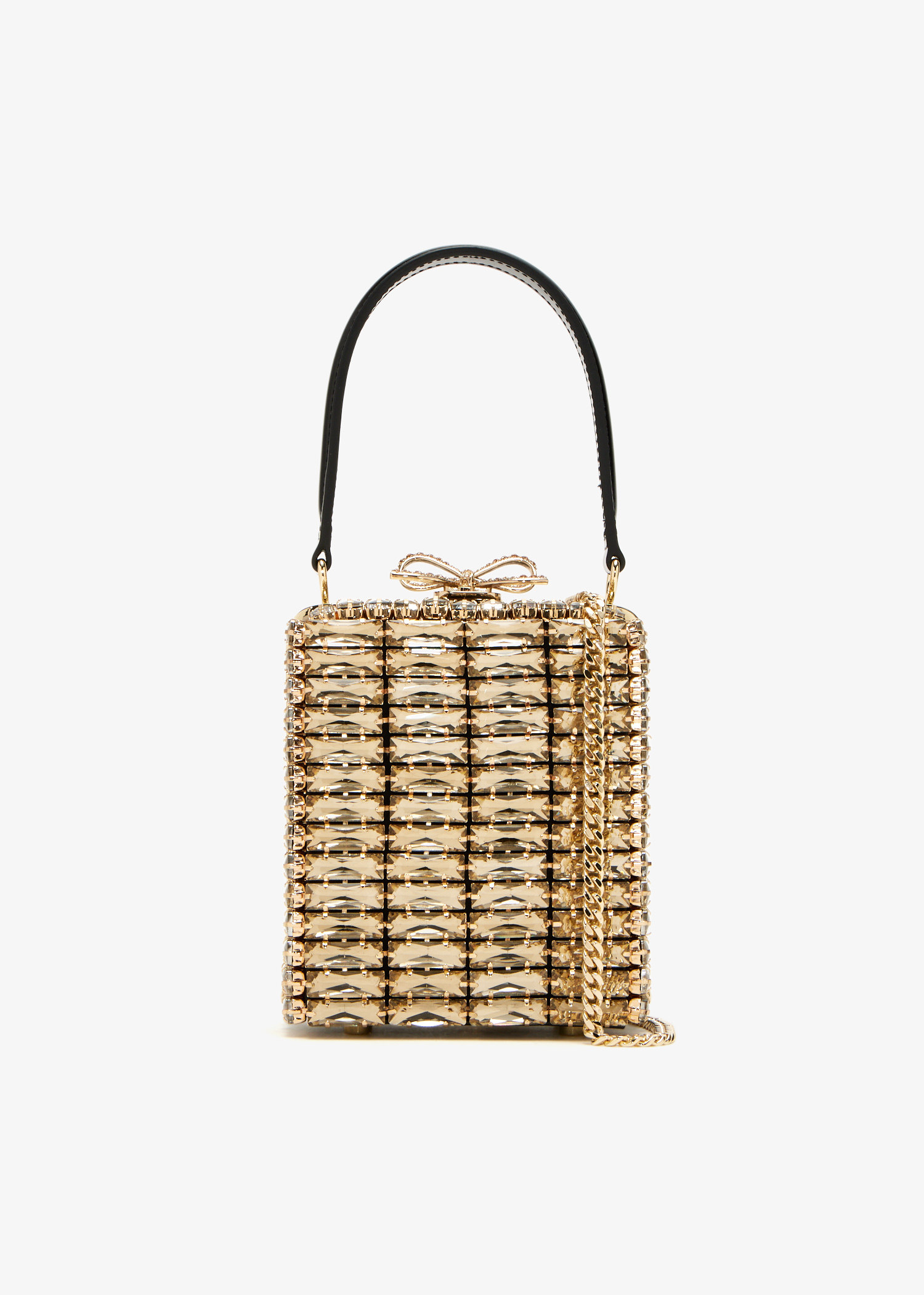 

Crystal embellished micro bag, Gold