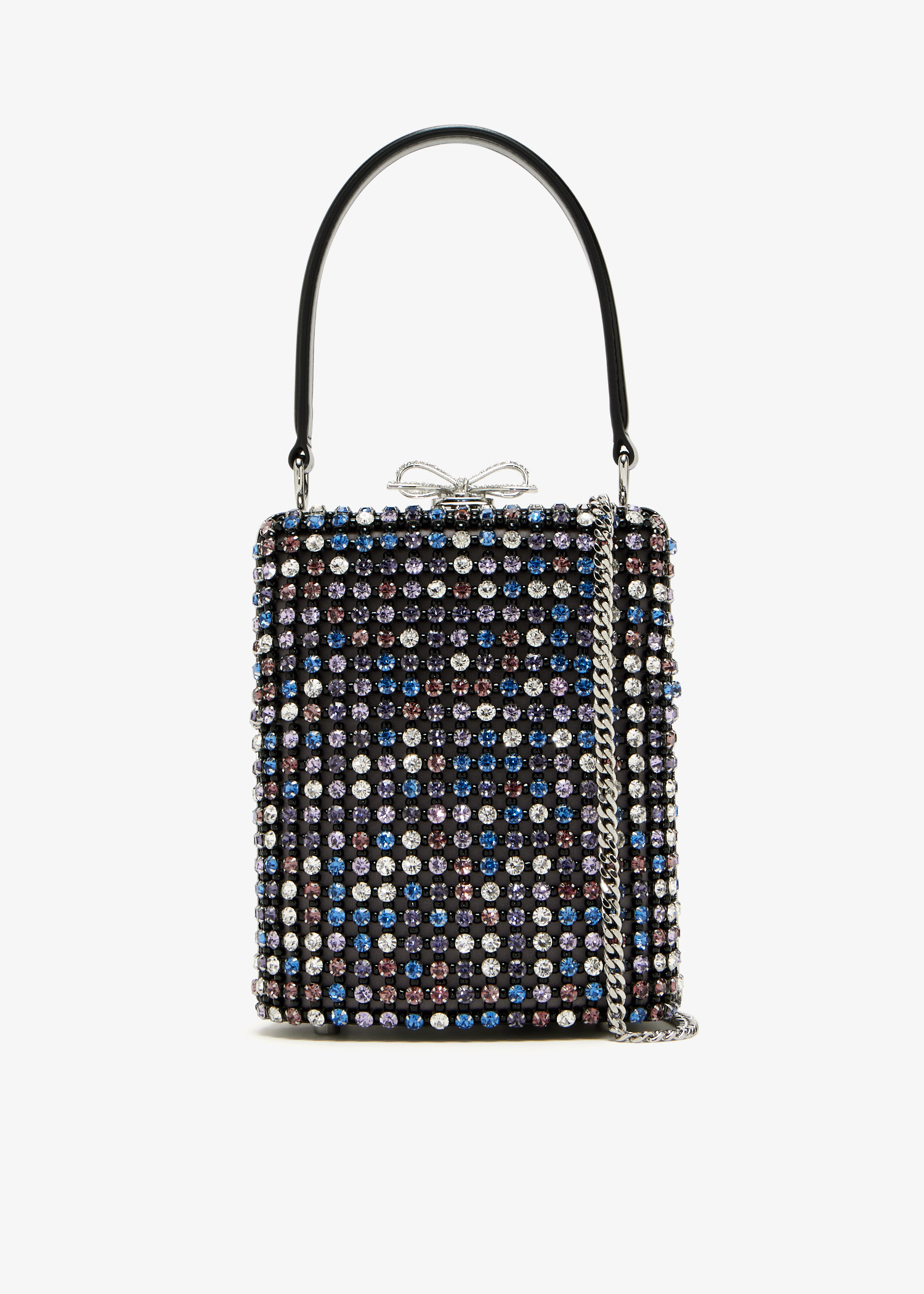 

Multi Crystal Chainmail mini bag, Black