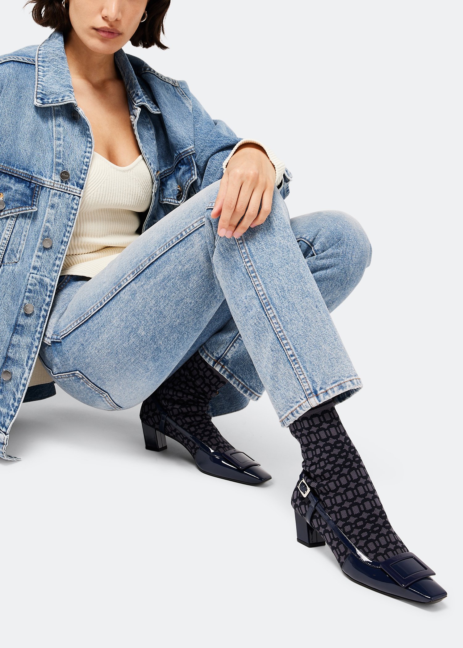 

Belle Vivier Sock ankle boots, Blue