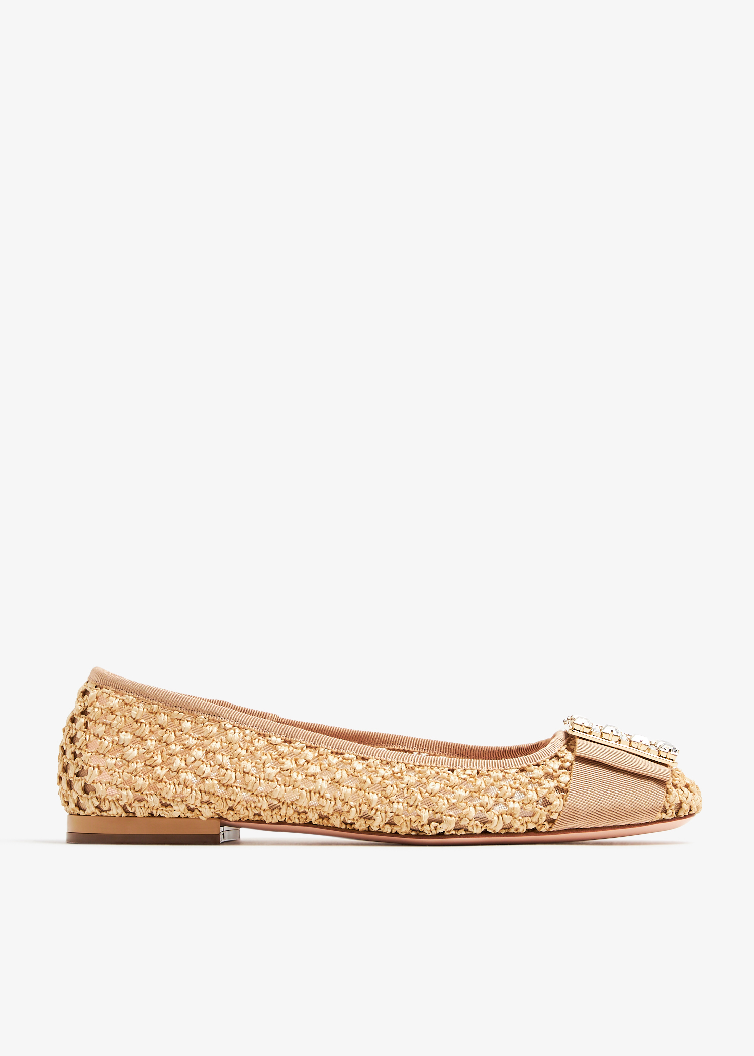 

Très Vivier strass buckle ballerinas, Beige