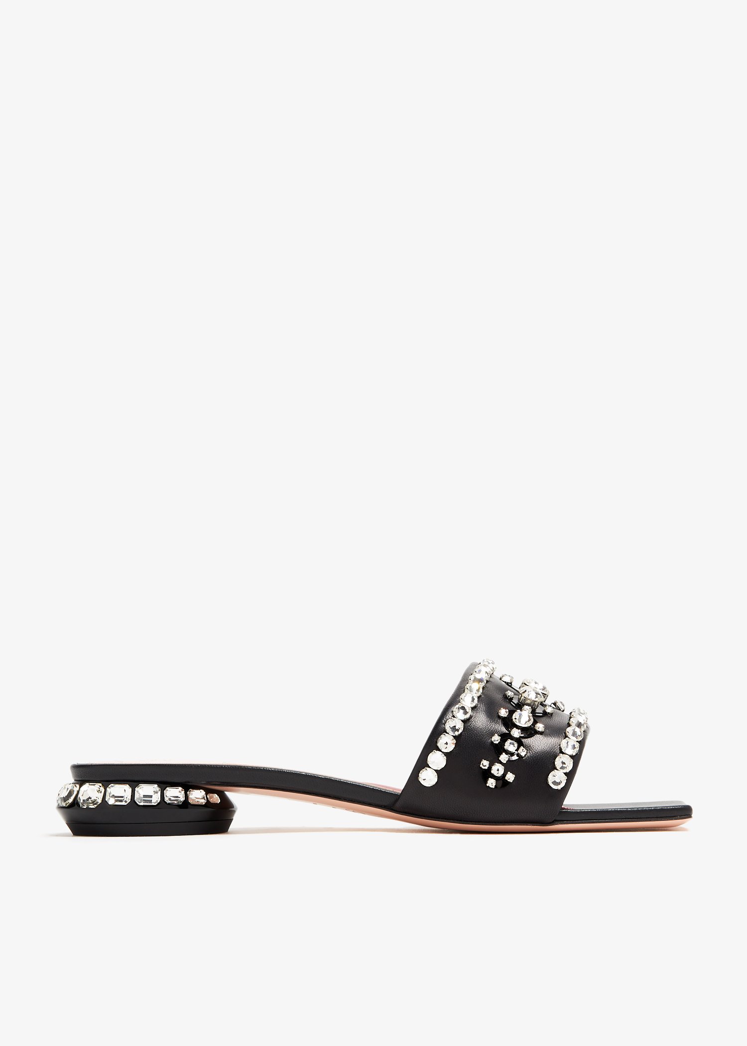 

Strass heel disco mules, Black