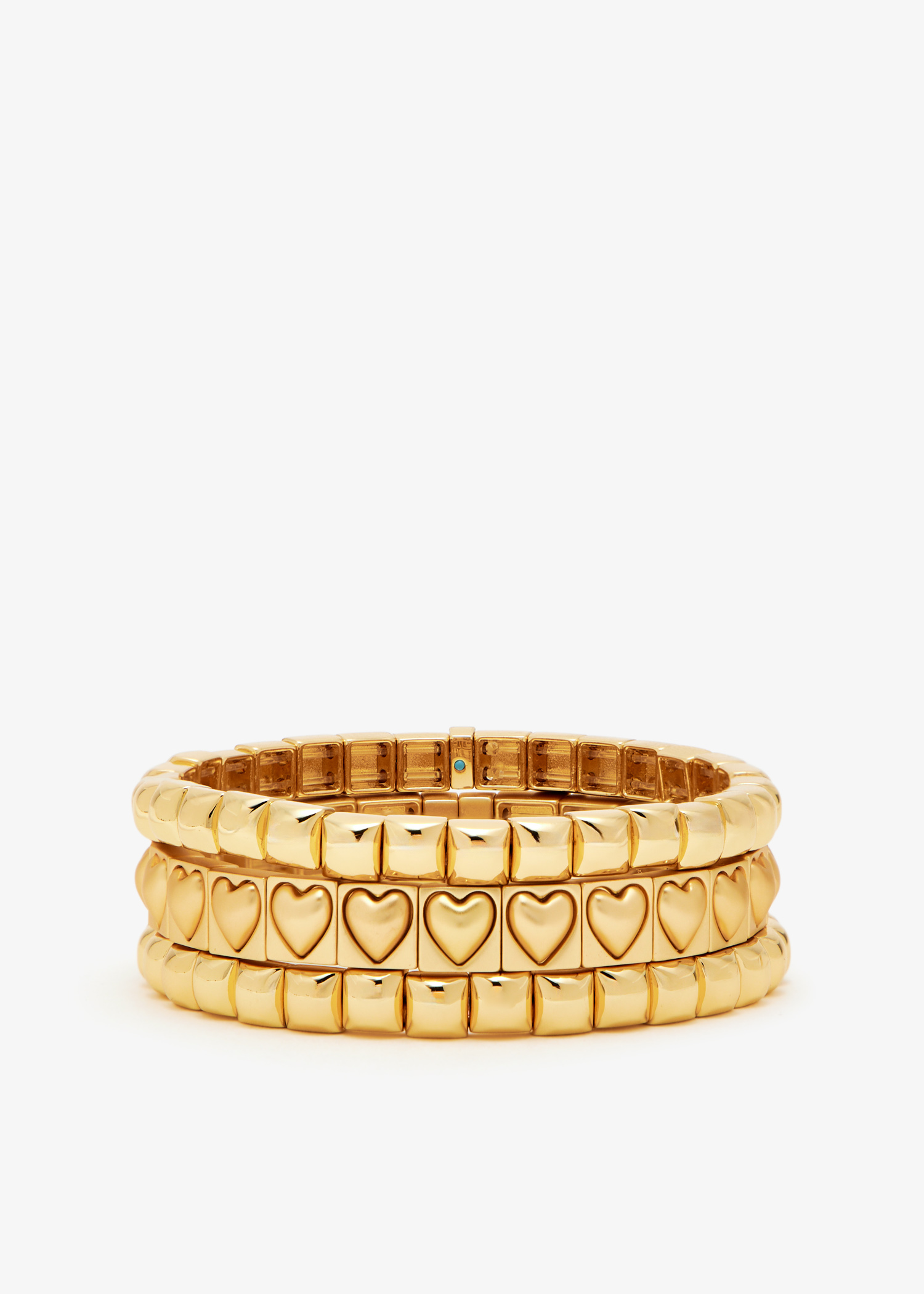 

The Puffy Heart Stud bracelet stack, Gold